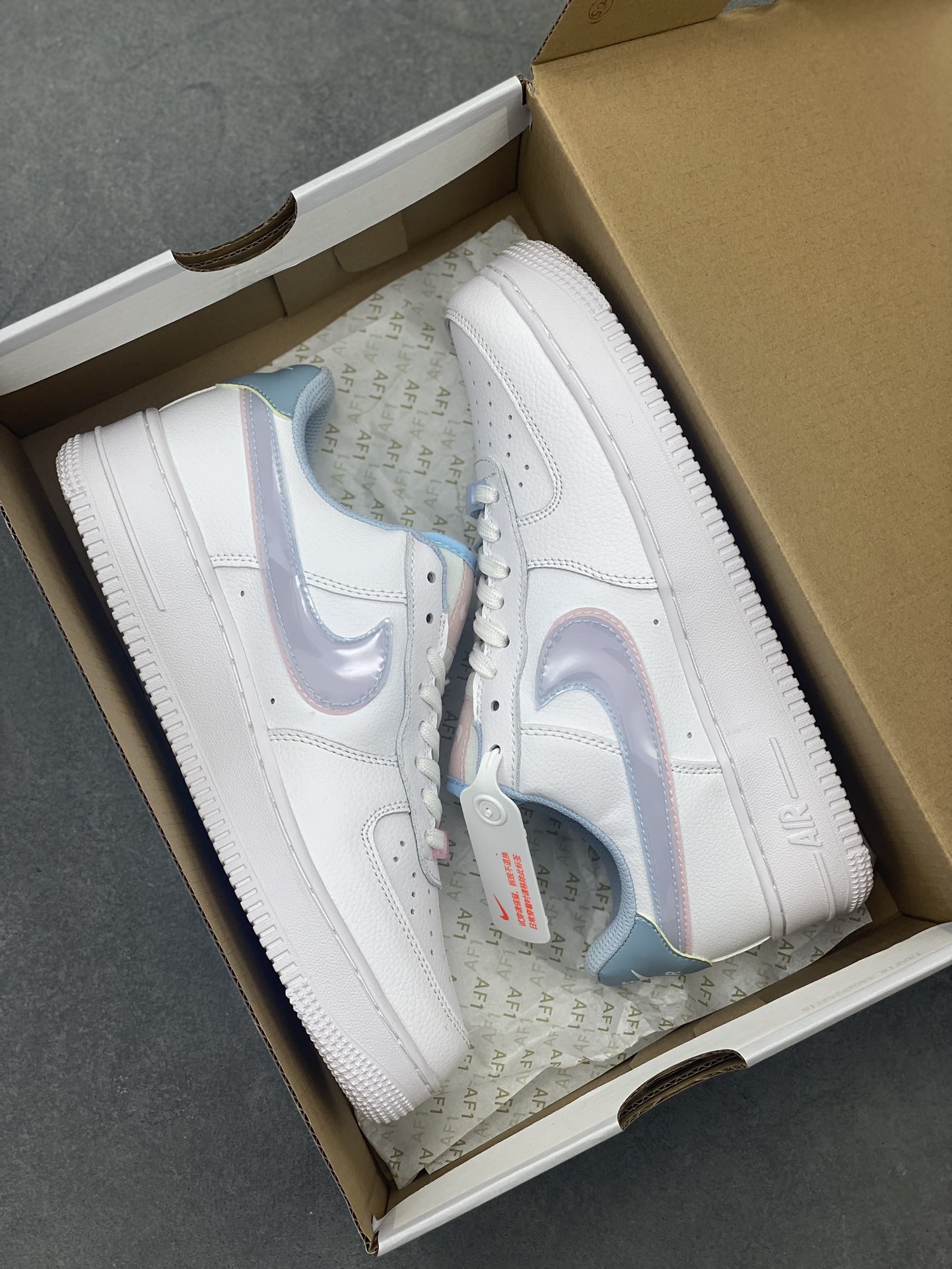 Nike Air Force 1 Low White Pink Blue "3D Glasses" - Size 35.5 to 40 10 i1717006012 886 0