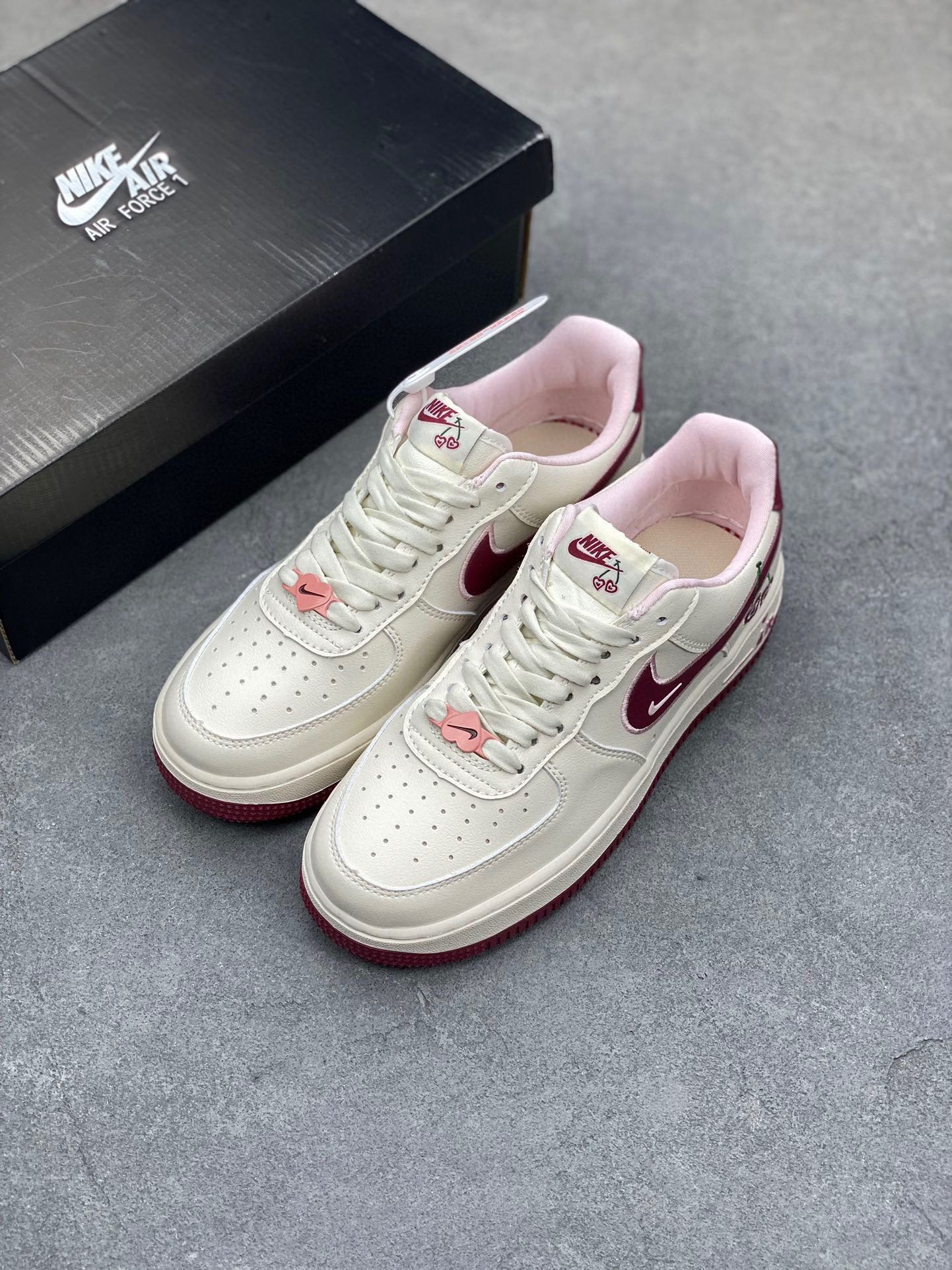 Nike Air Force 1 Low Cherry White Burgundy Sneakers FD4616-161 9 i1717750587 5829 4