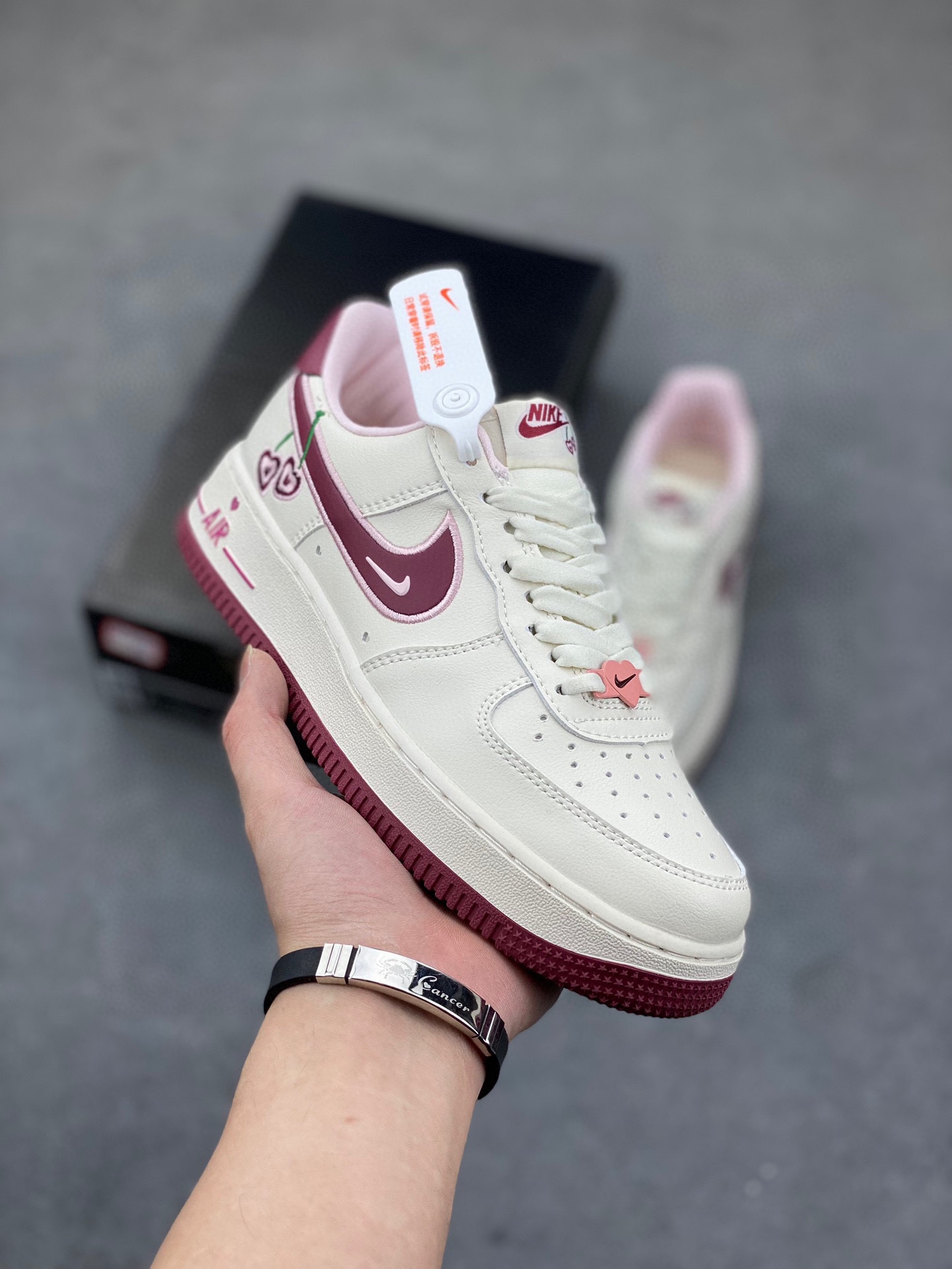 Nike Air Force 1 Low Cherry White Burgundy Sneakers FD4616-161 2 i1717750587 7855 2