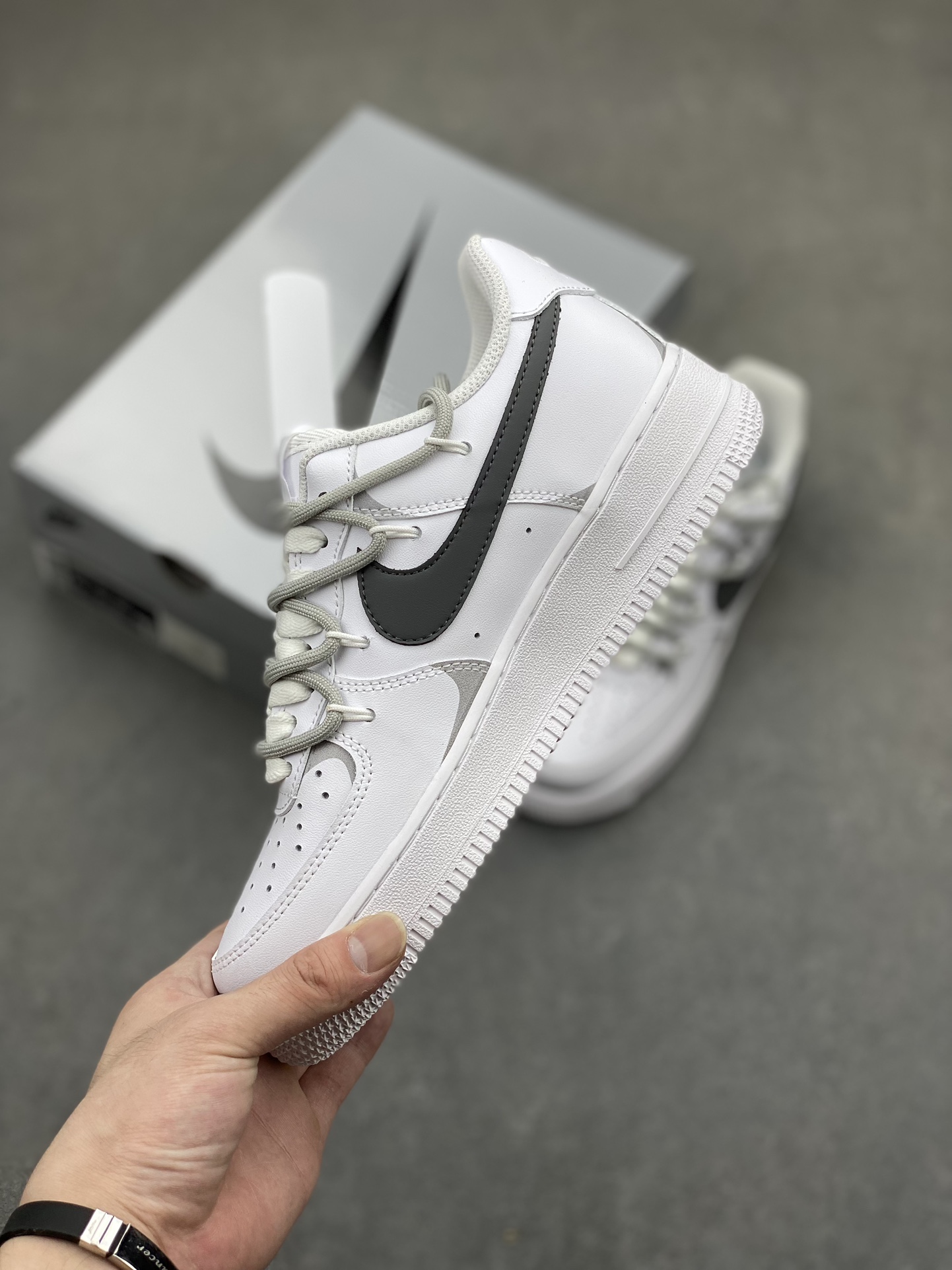 Nike Air Force 1 Low '07 Custom White/Gray Casual Sneakers 4 i1718223596 4216 0