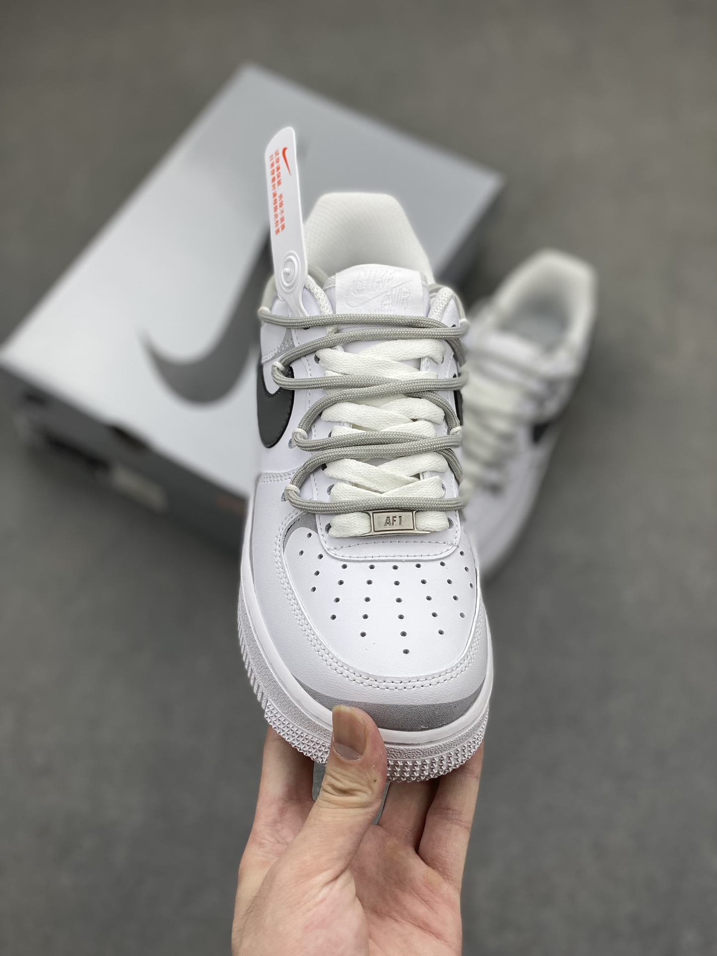 Nike Air Force 1 Low '07 Custom White/Gray Casual Sneakers 3 i1718223596 7843 4