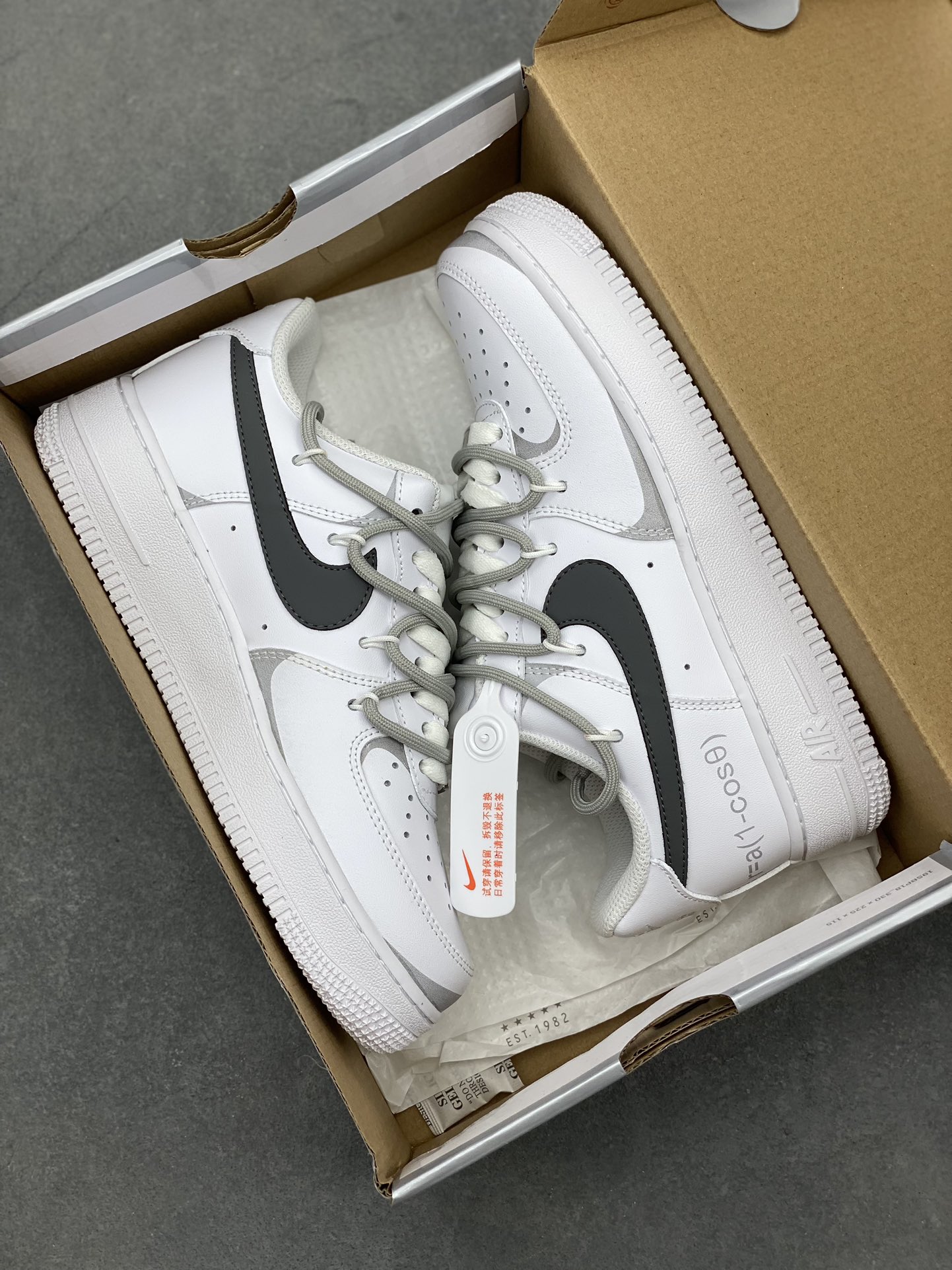 Nike Air Force 1 Low '07 Custom White/Gray Casual Sneakers 10 i1718223596 8724 7