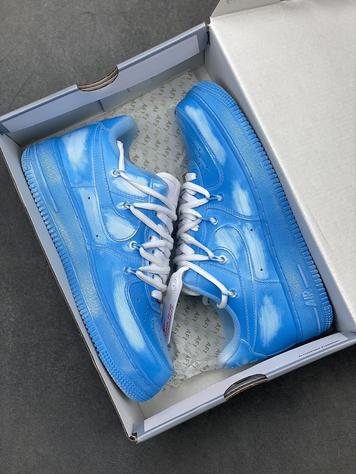Nike Air Force 1 '07 Low Blue Tie-Dye Casual Sneakers 10 i1718311384 2947 2