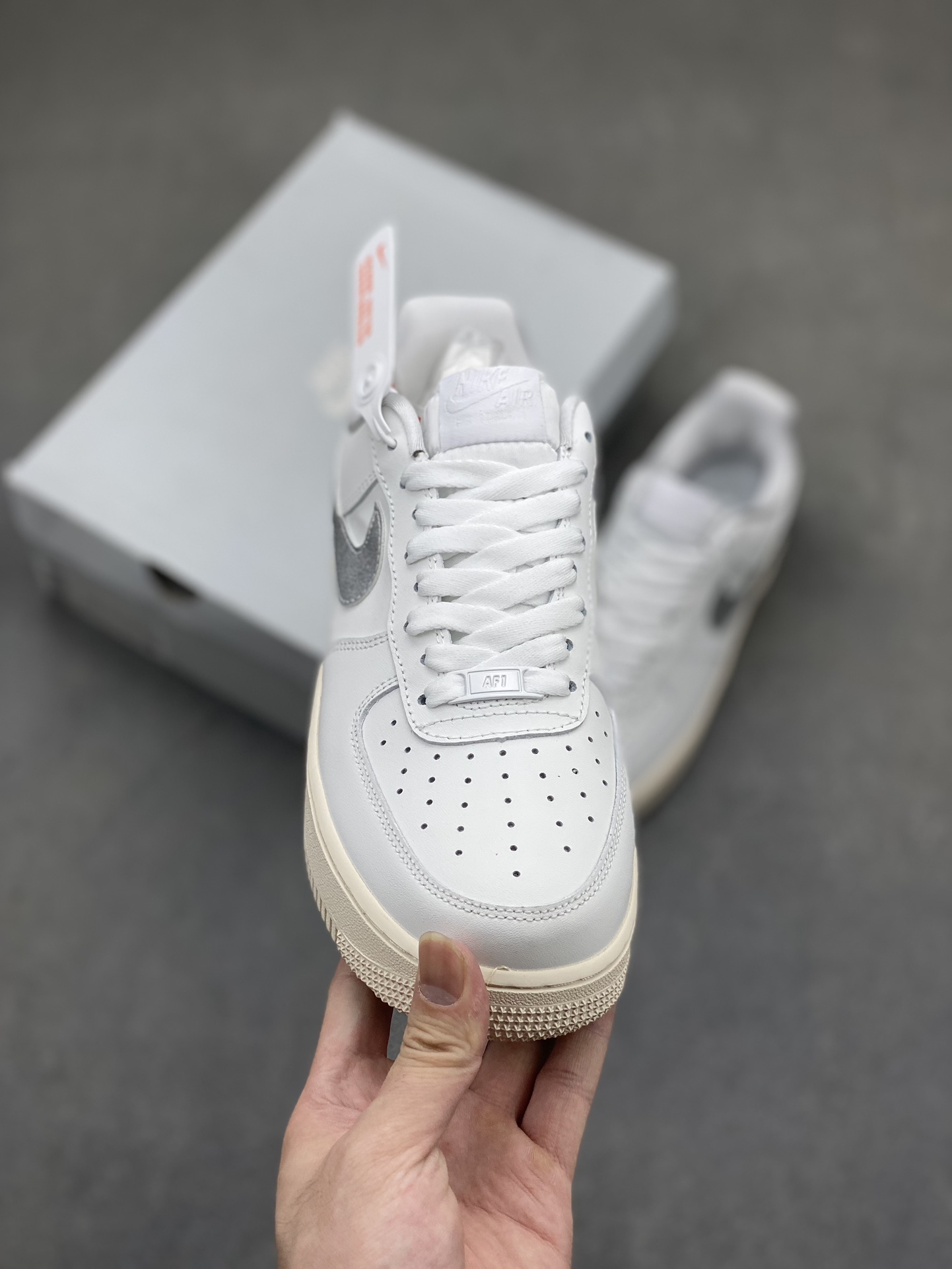 Nike Air Force 1 Low White/Silver Casual Sneakers - Full Air Cushion 3 i1718476950 1235 3