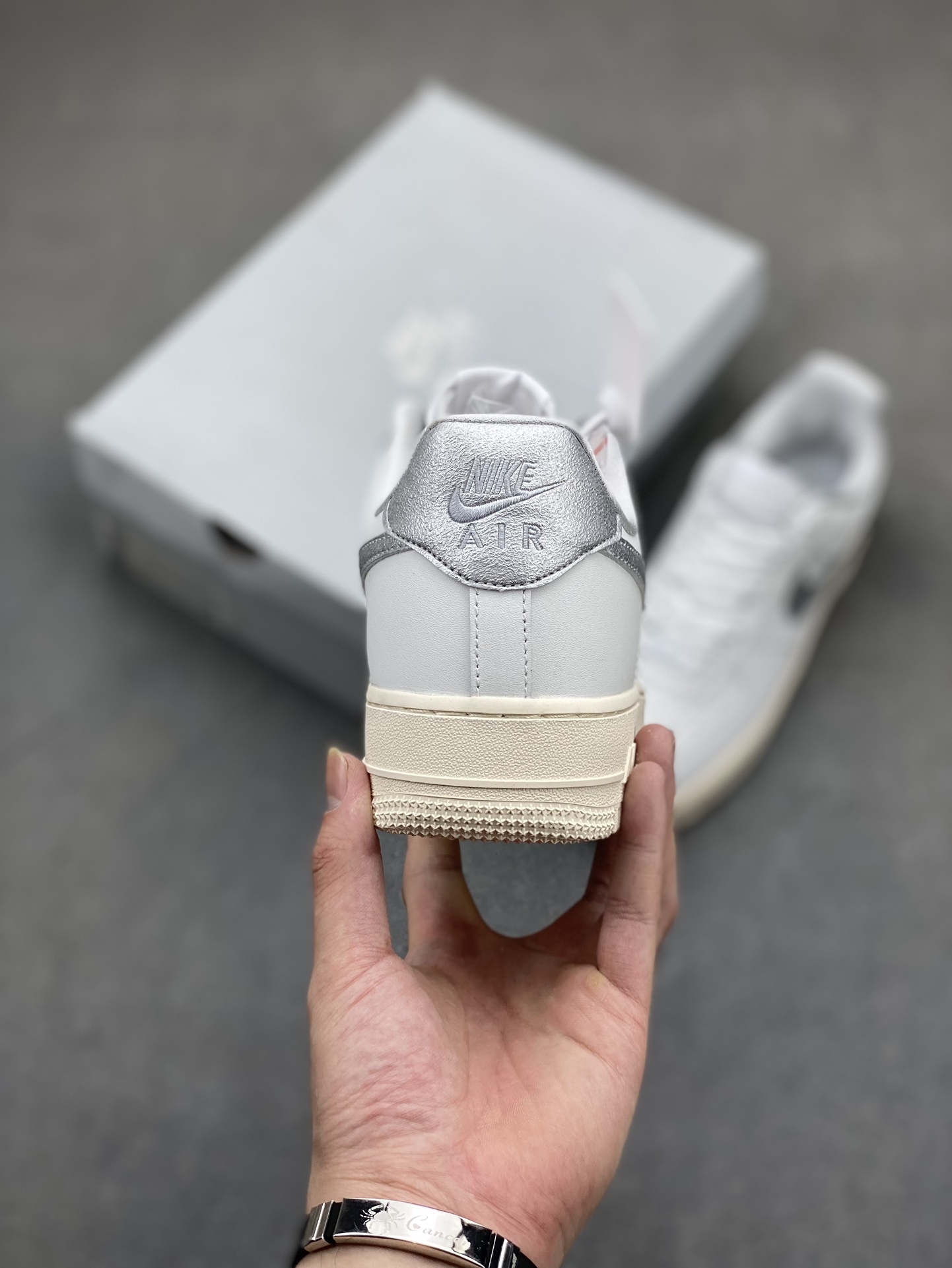 Nike Air Force 1 Low White/Silver Casual Sneakers - Full Air Cushion 5 i1718476950 237 5