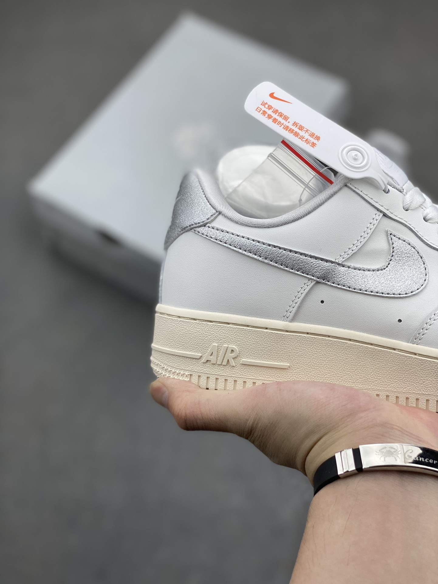 Nike Air Force 1 Low White/Silver Casual Sneakers - Full Air Cushion 6 i1718476950 4821 2