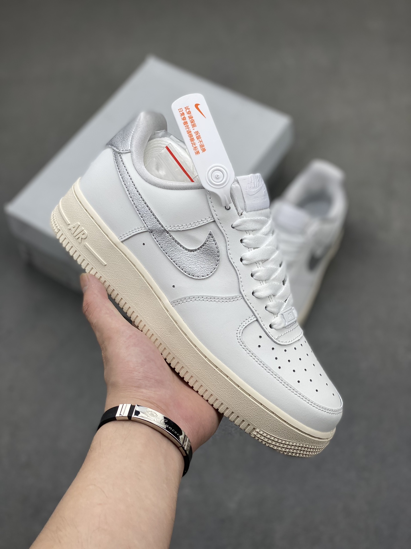 Nike Air Force 1 Low White/Silver Casual Sneakers - Full Air Cushion 2 i1718476951 7894 8