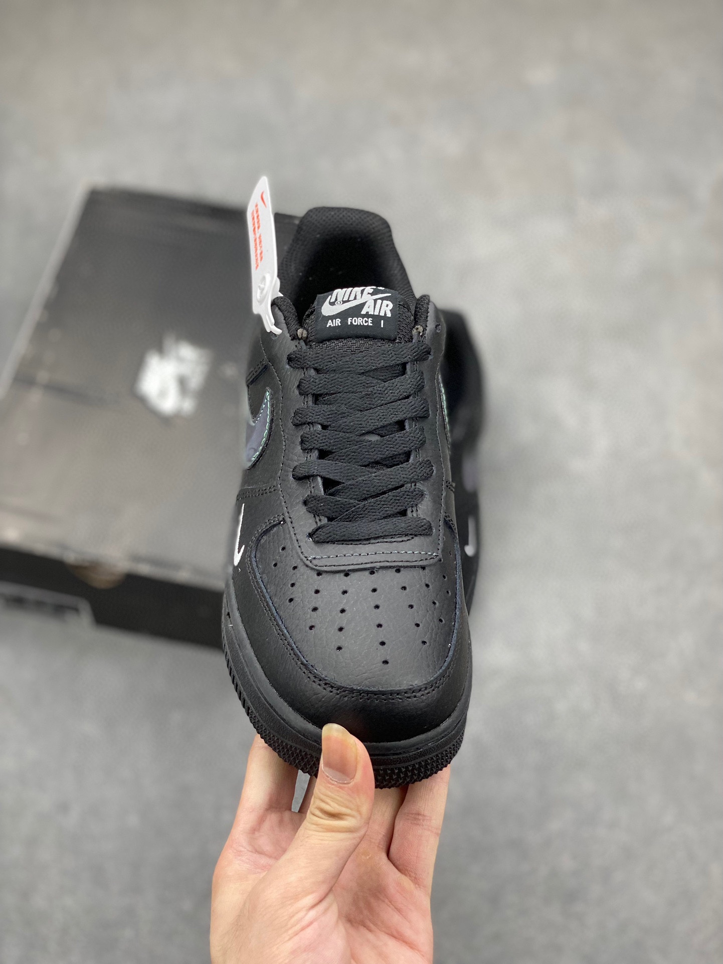 Nike Air Force 1 Low Black Iridescent Sneaker - Full-Length Air Cushion 3 i1718477453 3961 6