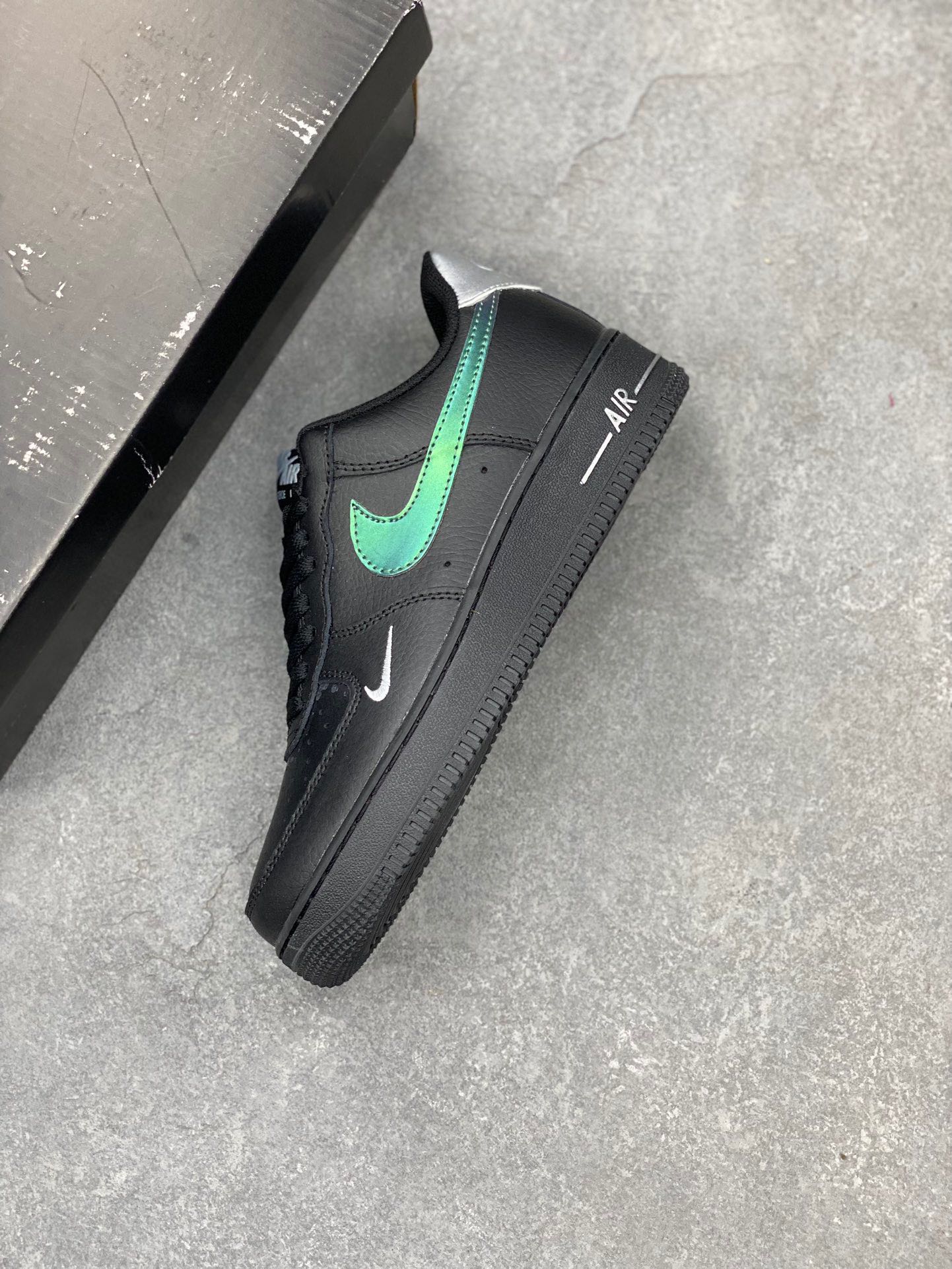 Nike Air Force 1 Low Black Iridescent Sneaker - Full-Length Air Cushion 8 i1718477453 5854 3