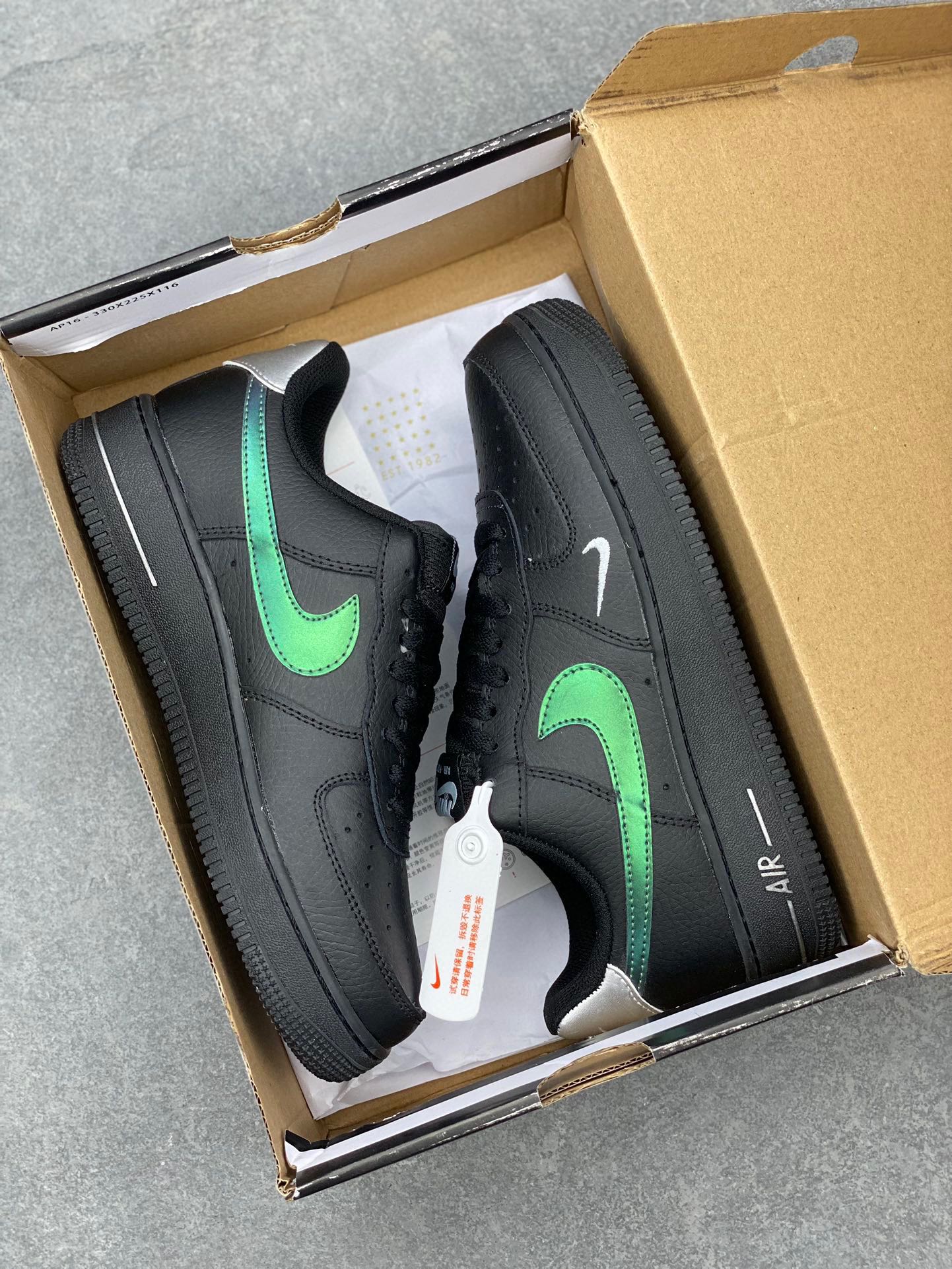 Nike Air Force 1 Low Black Iridescent Sneaker - Full-Length Air Cushion 10 i1718477453 7036 4