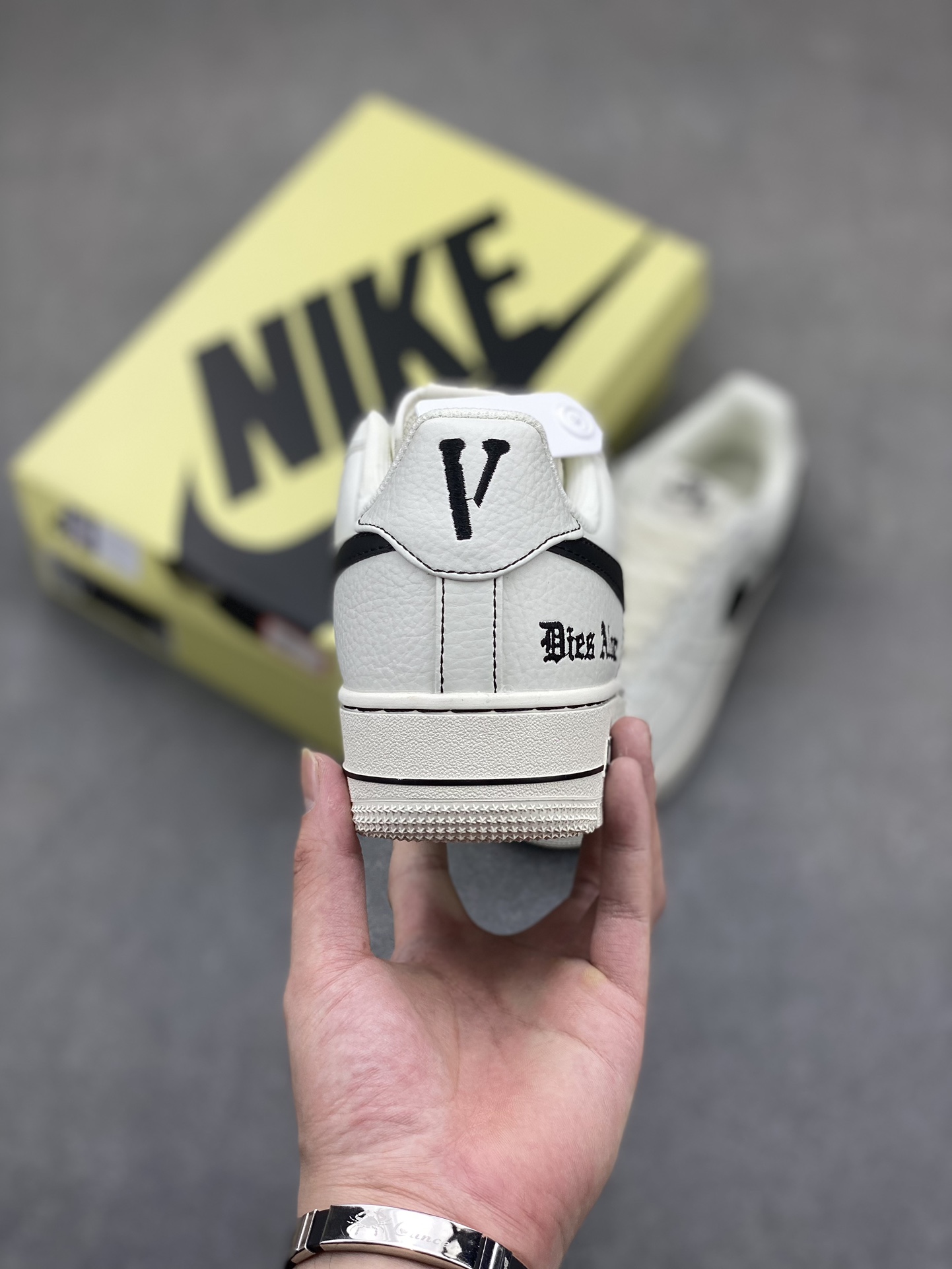 Nike X Vlone Air Force 1 '07 Low Sneakers - Cream/Black, Premium Leather 5 i1718652396 1999 0