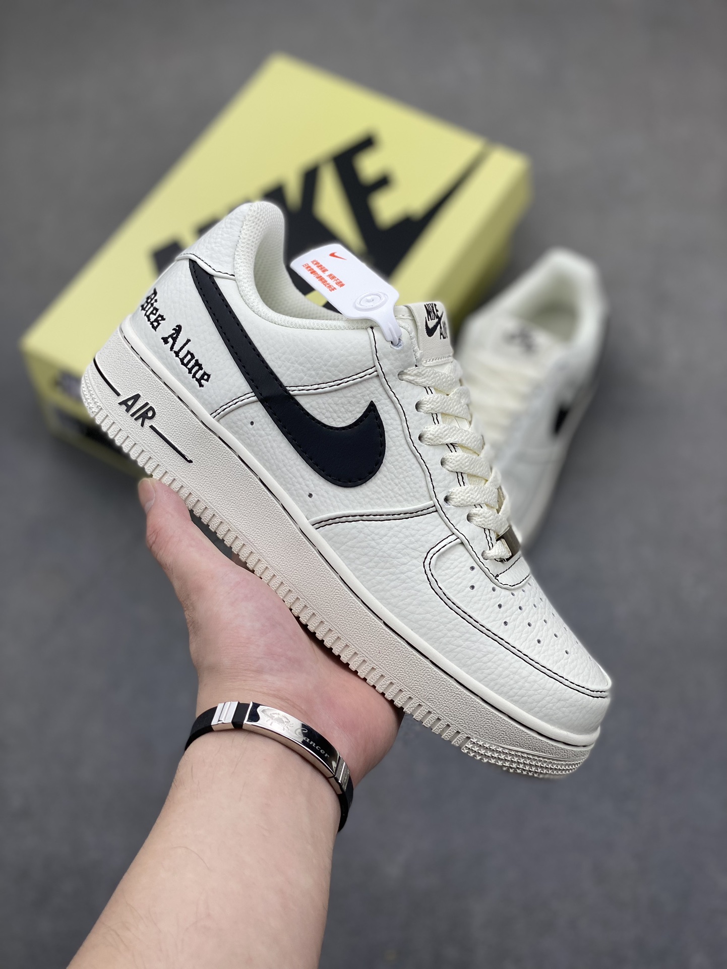 Nike X Vlone Air Force 1 '07 Low Sneakers - Cream/Black, Premium Leather 2 i1718652396 5031 5