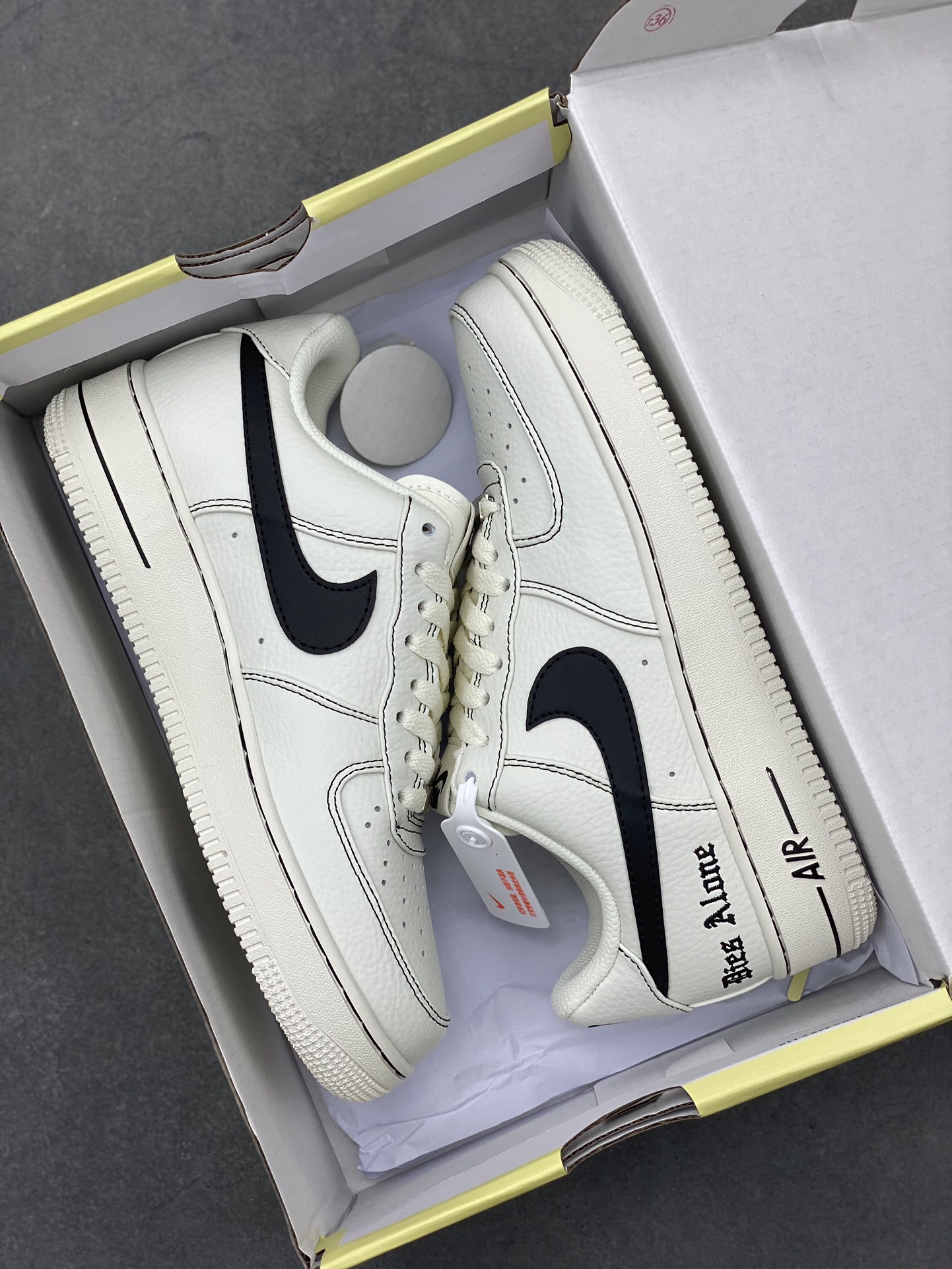 Nike X Vlone Air Force 1 '07 Low Sneakers - Cream/Black, Premium Leather 10 i1718652396 7658 6