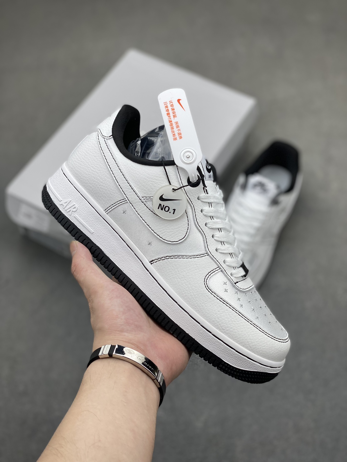Nike Air Force 1 '07 Low White/Black Ice Silk Sneakers - Breathable Comfort 2 i1718653031 2702 5