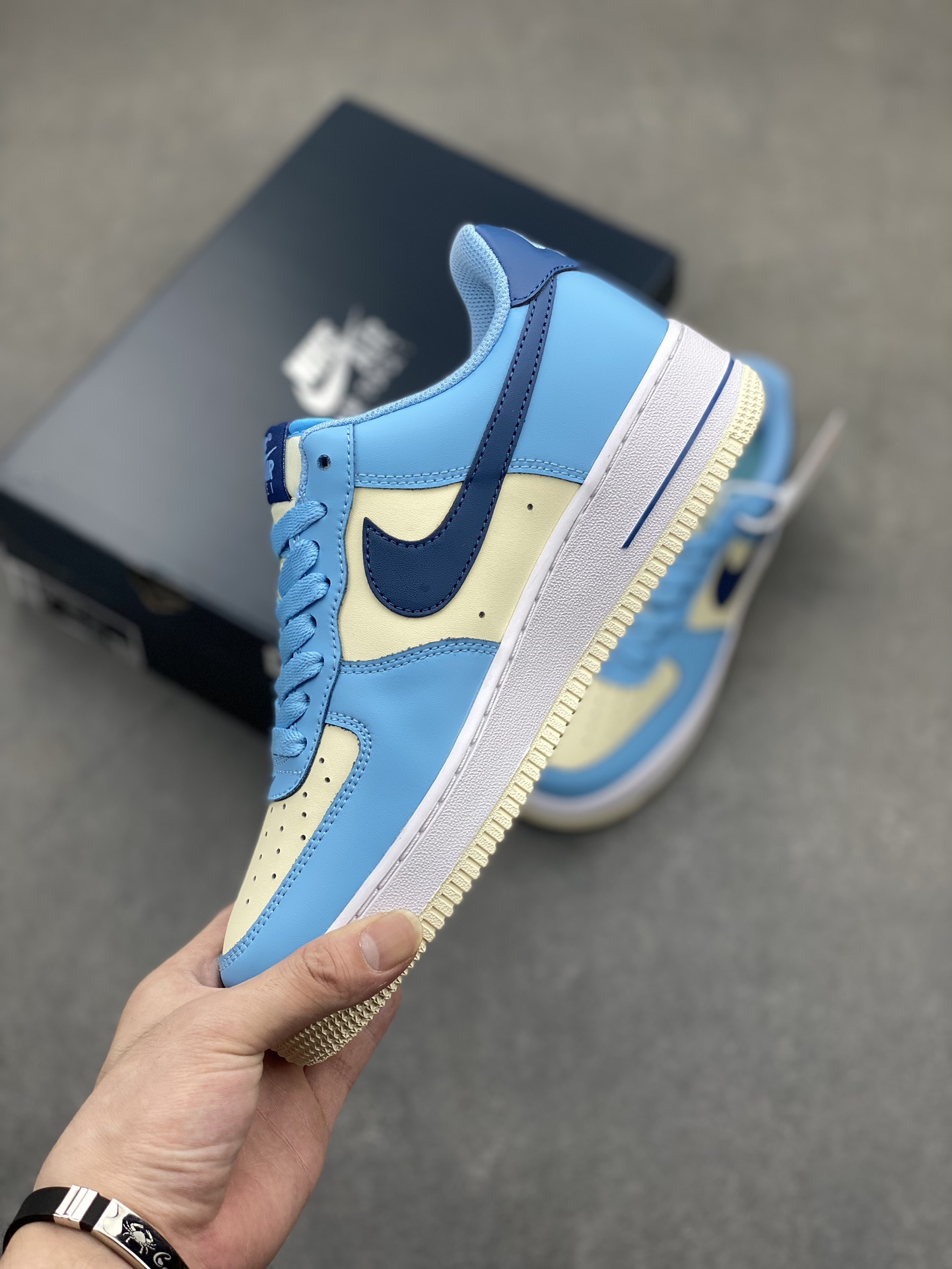 Nike Air Force 1 Low Light Blue/Yellow Athletic and Casual Shoes HF4837-407 4 i1718824522 1199 8