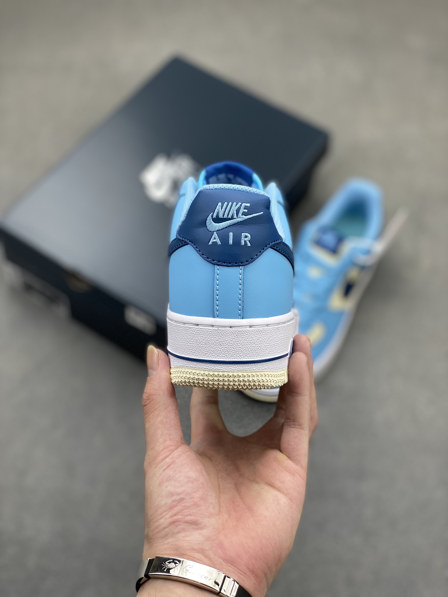 Nike Air Force 1 Low Light Blue/Yellow Athletic and Casual Shoes HF4837-407 5 i1718824528 5841 0