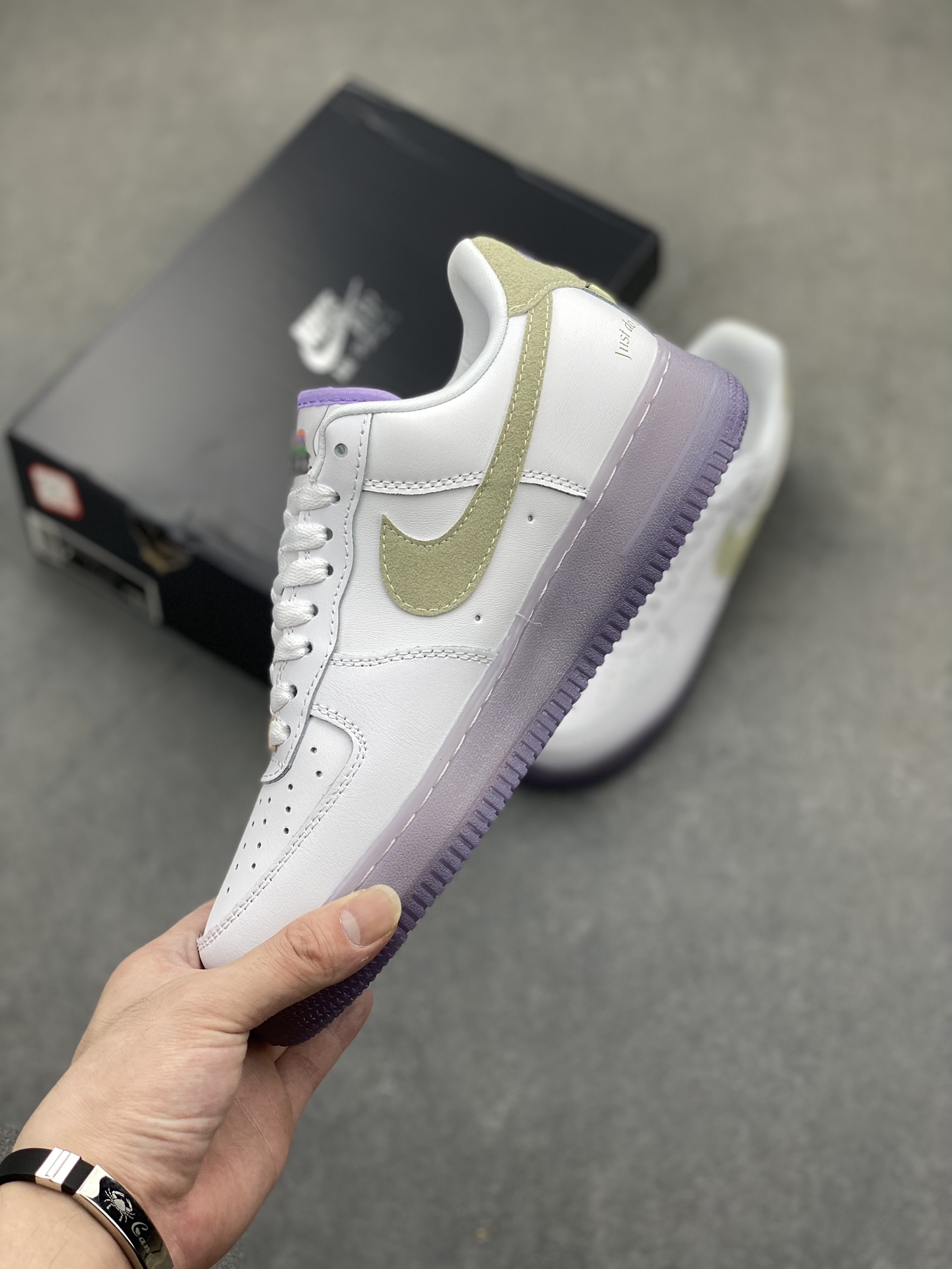 Nike Air Force 1 Low White/Olive/Purple - Comfortable, Stylish Sneakers 4 i1718824670 7633 0