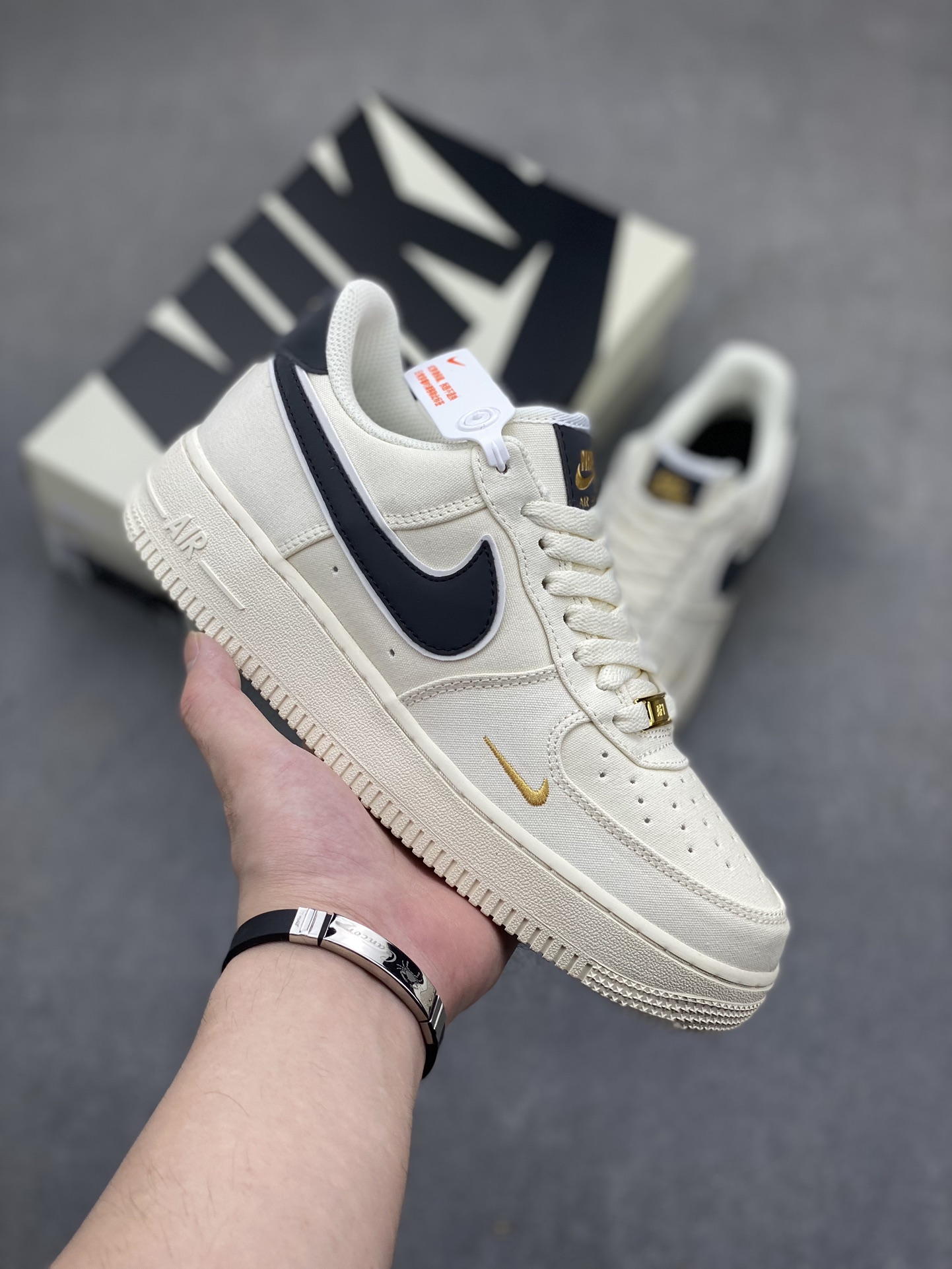 Nike Air Force 1 '07 Low Casual Sneakers - Black/Gold Accents, Premium Comfort 2 i1718908973 8266 7