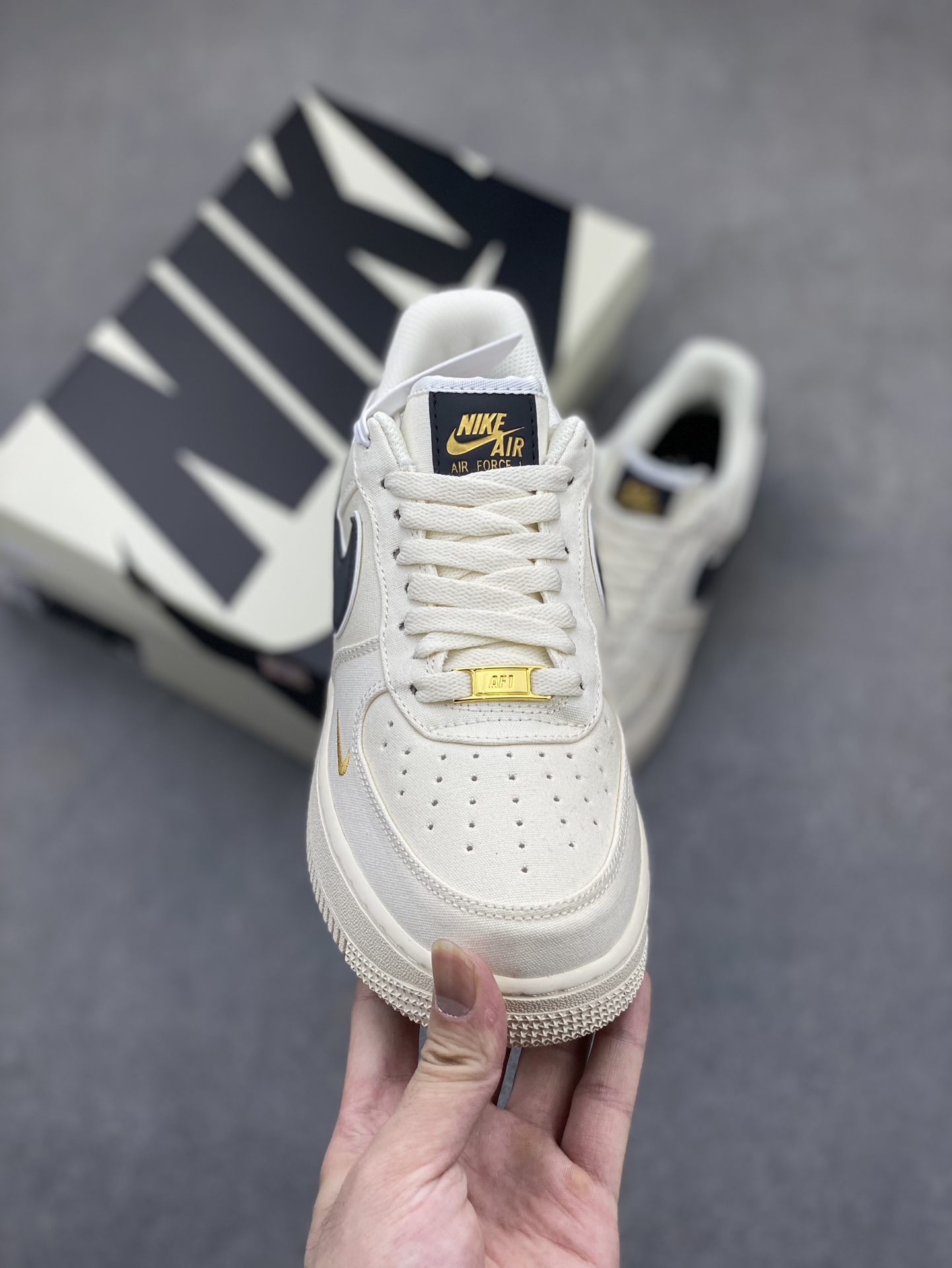 Nike Air Force 1 '07 Low Casual Sneakers - Black/Gold Accents, Premium Comfort 3 i1718908973 8289 4