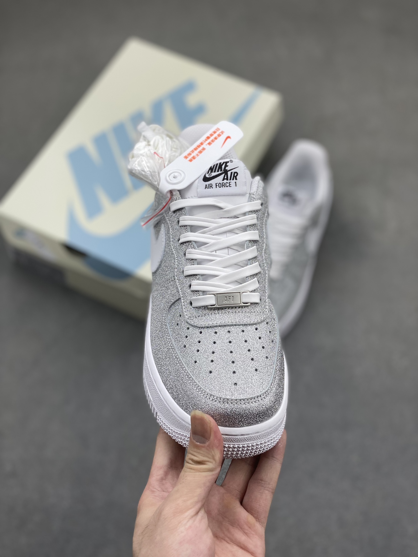 Nike Air Force 1 CW2288-015 Silver Glitter Sneakers 2 i1718996819 8547 6