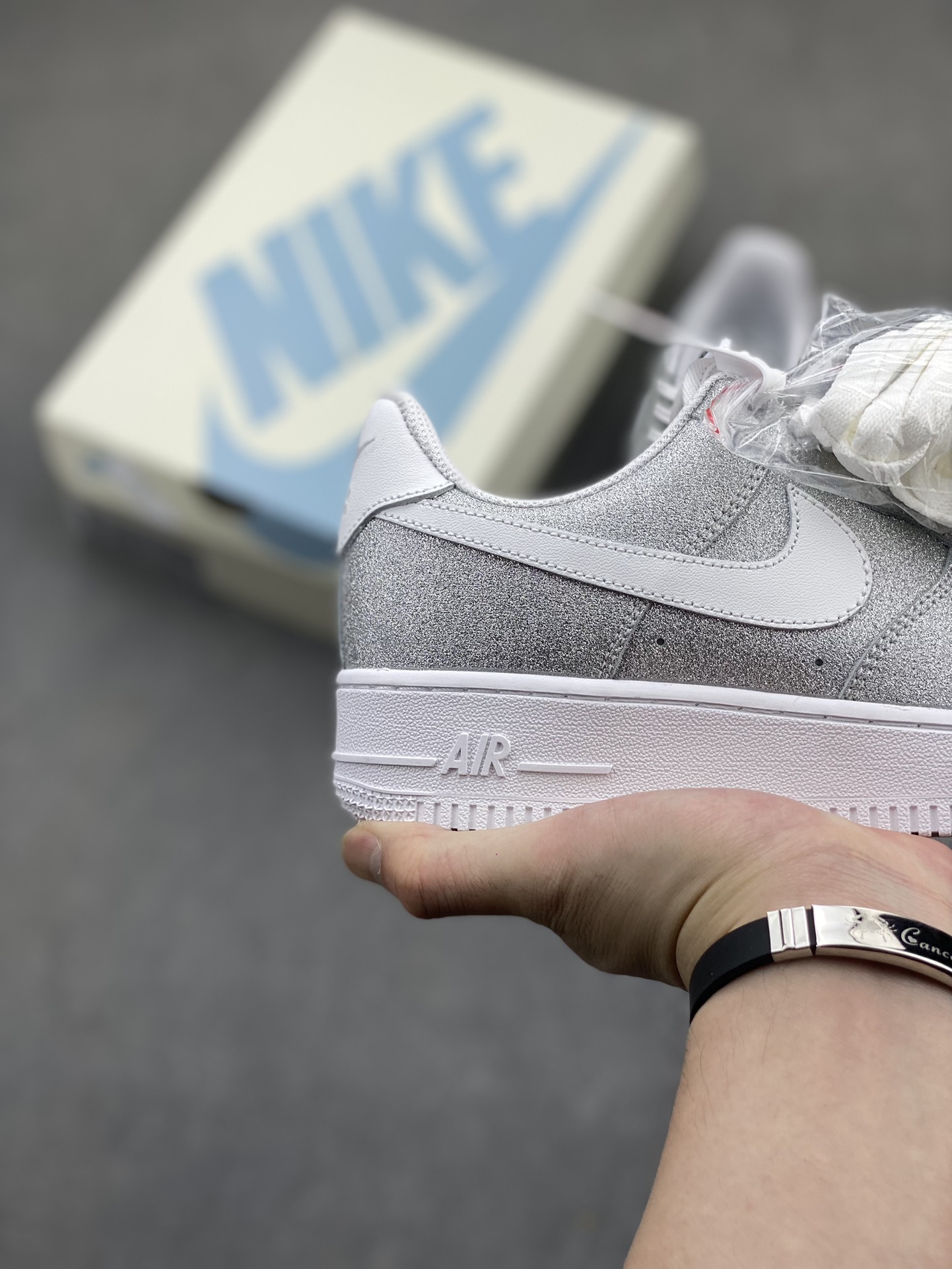 Nike Air Force 1 CW2288-015 Silver Glitter Sneakers 5 i1718996819 9508 5