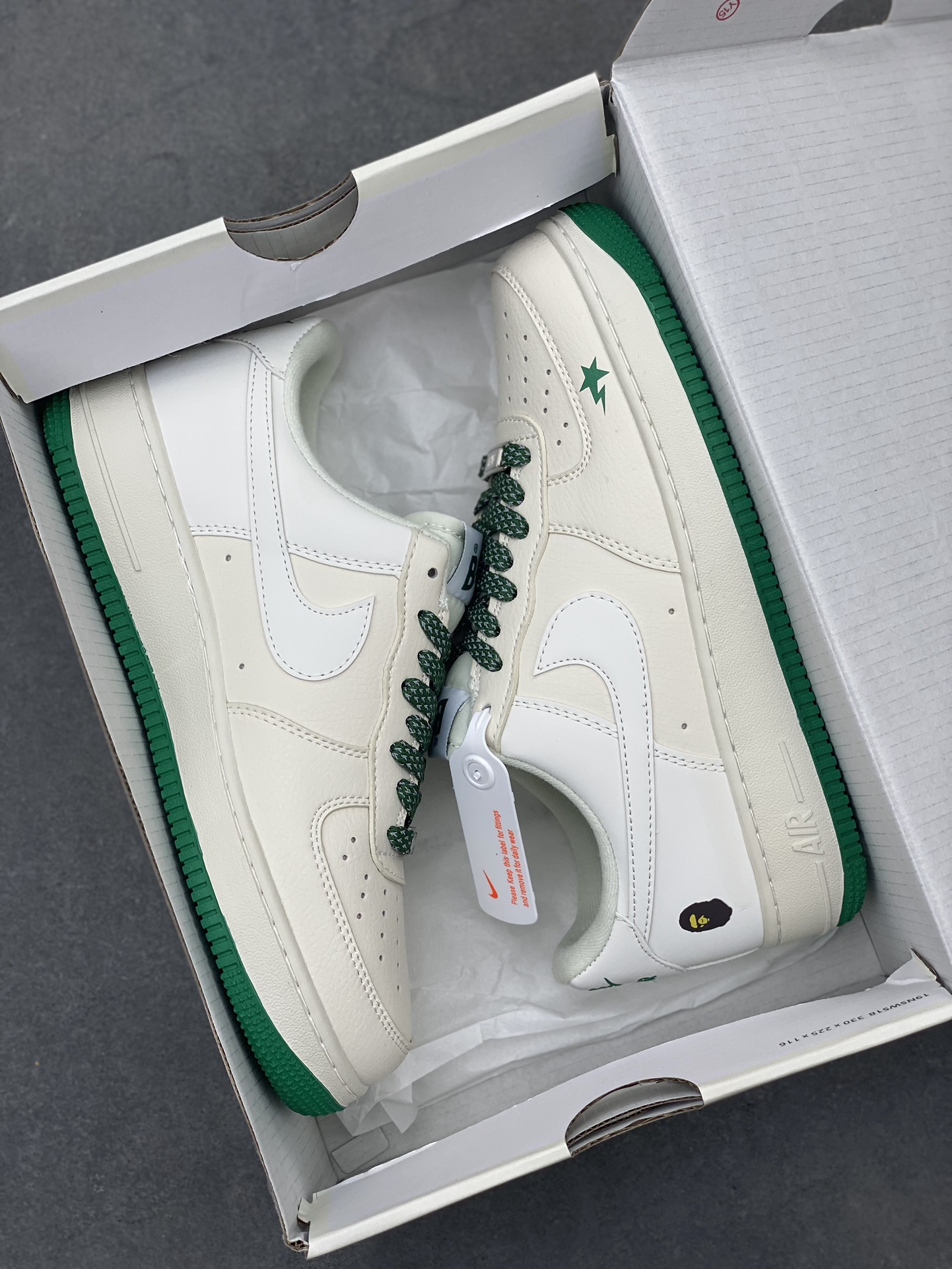 Nike Air Force 1 '07 Low BAPE Collab - Cream & Green Star Edition 10 i1719172456 7793 0