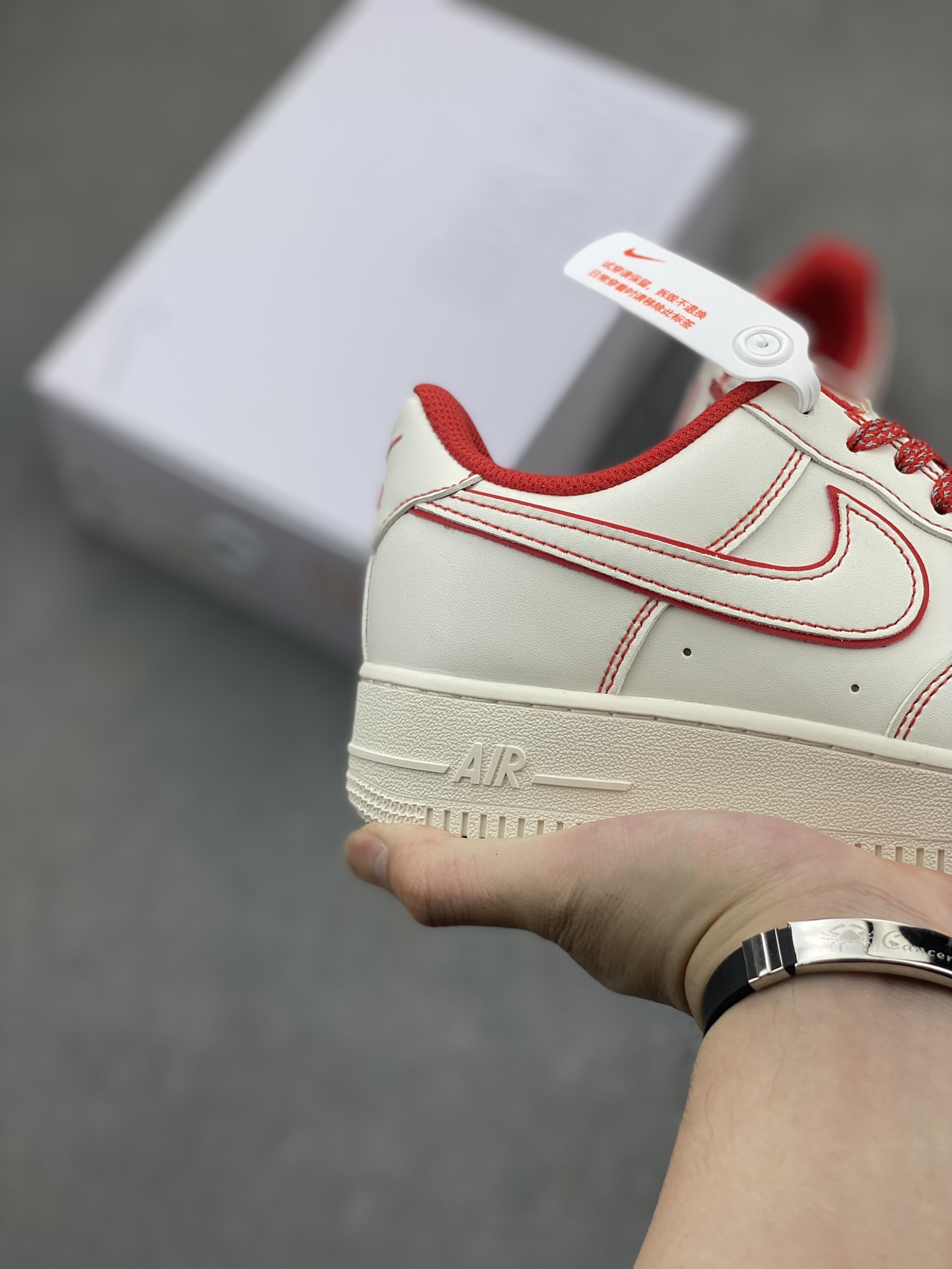 NK Air Force 1 '07 Low White/Red Custom Casual Sneakers CW2288-111 6 i1719172559 1846 4