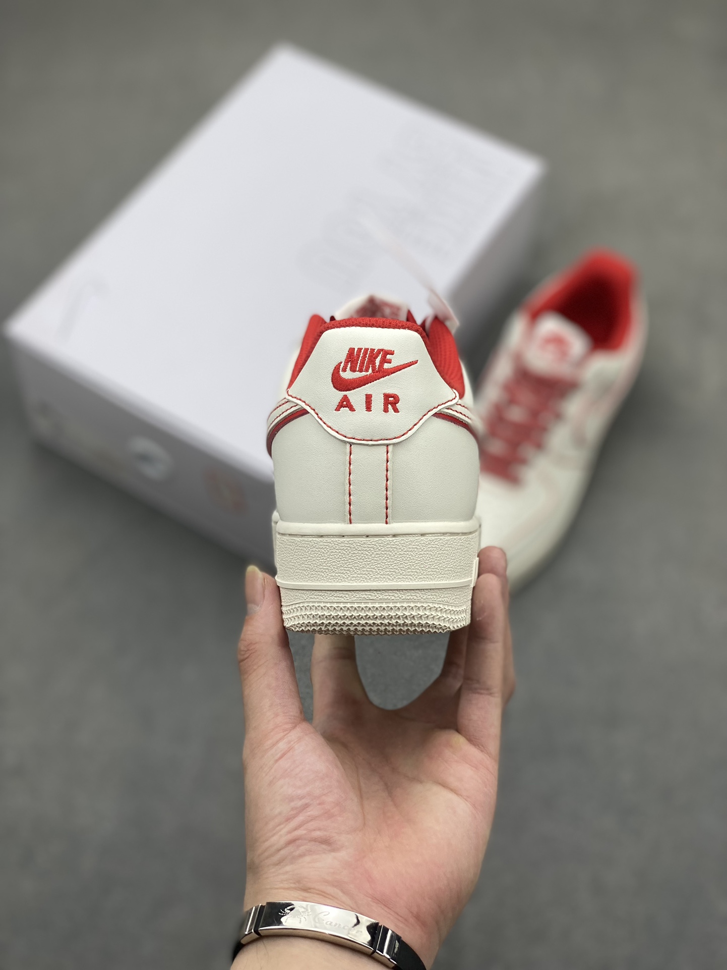 NK Air Force 1 '07 Low White/Red Custom Casual Sneakers CW2288-111 5 i1719172559 451 5