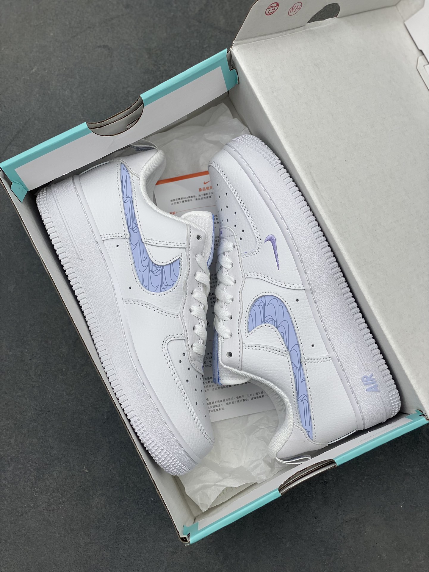 Nike Air Force 1 White Blue Reflective Hook Sneakers FB8971-800 10 i1719172605 3977 0