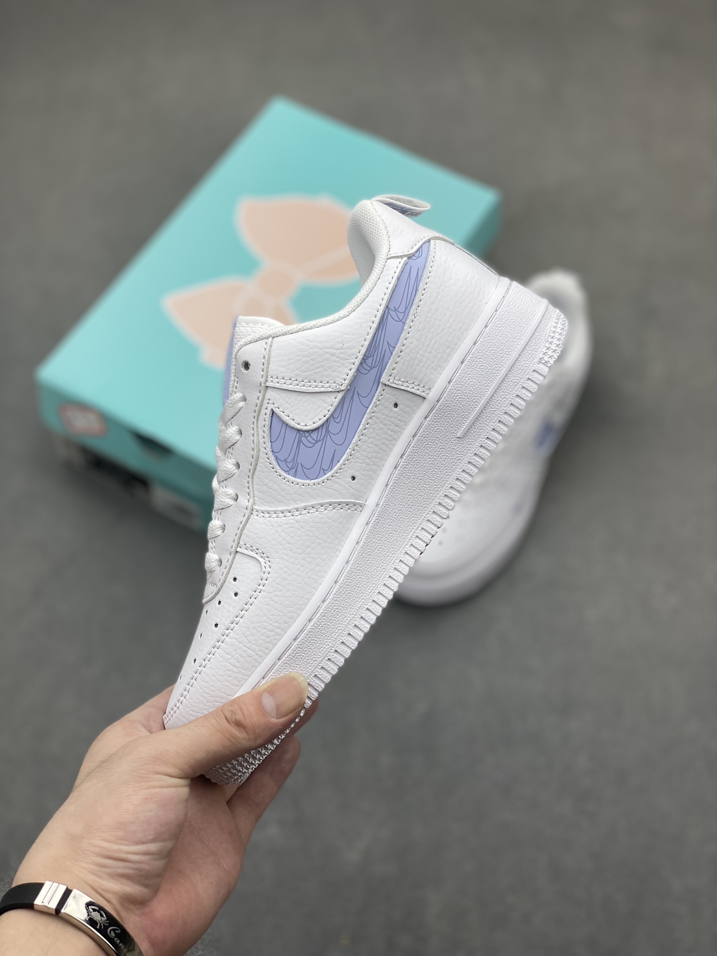 Nike Air Force 1 White Blue Reflective Hook Sneakers FB8971-800 4 i1719172605 4422 5