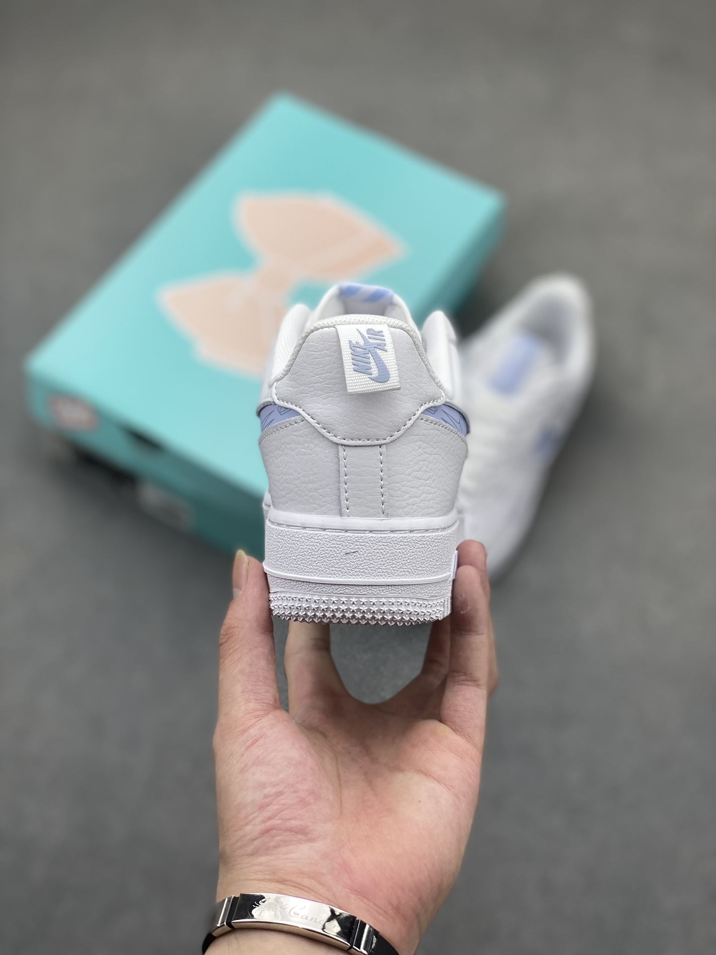 Nike Air Force 1 White Blue Reflective Hook Sneakers FB8971-800 5 i1719172605 9517 1