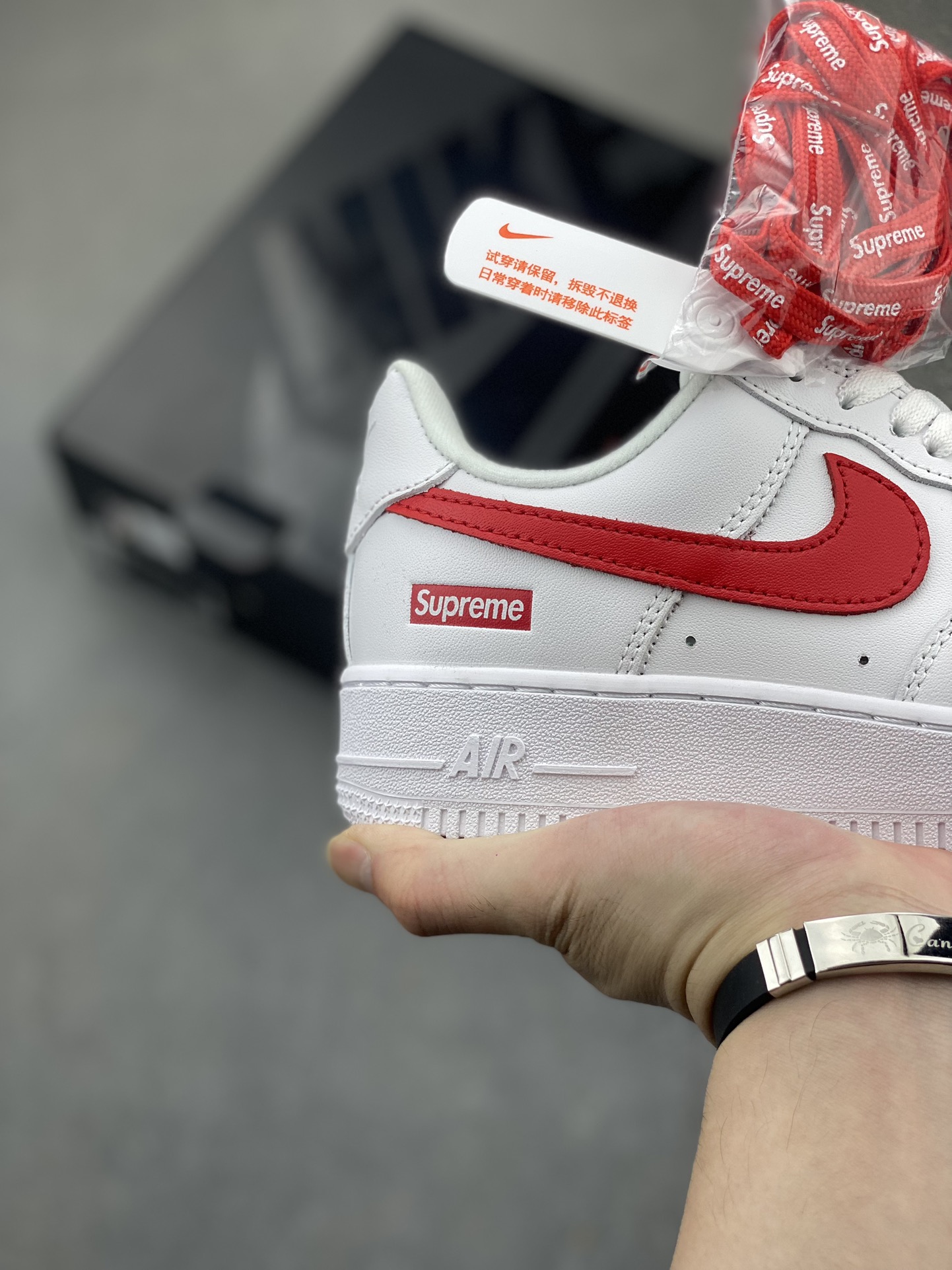 Nike Air Force 1 '07 Low Supreme CU9225-101 White/Red Sneakers 6 i1719262310 1383 0