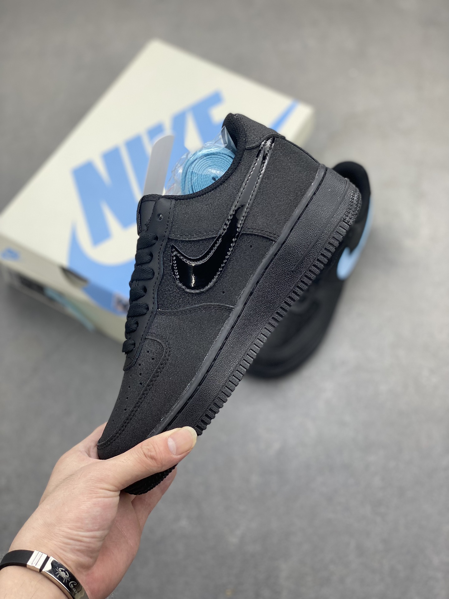Nike Air Force 1 Low '07 Black and Light Blue Classic Sneakers 4 i1719262366 1804 4