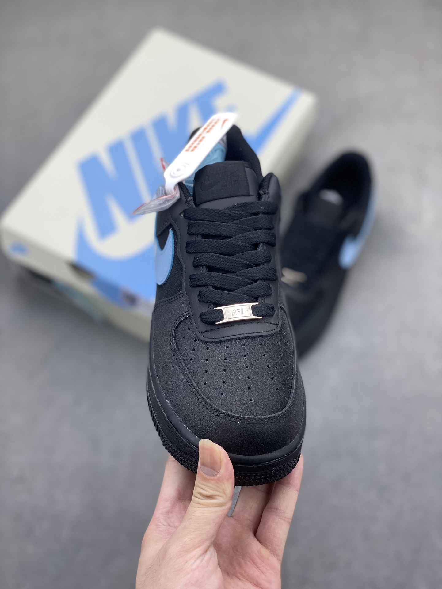 Nike Air Force 1 Low '07 Black and Light Blue Classic Sneakers 3 i1719262366 3126 7