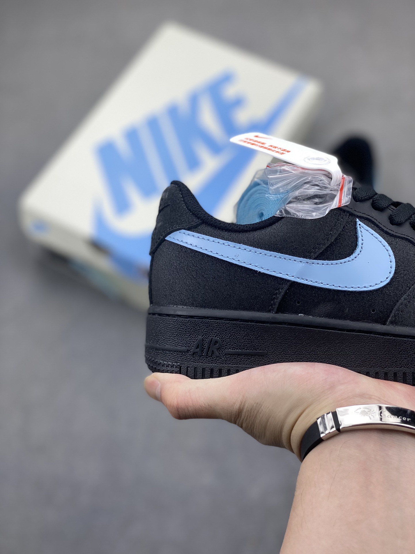 Nike Air Force 1 Low '07 Black and Light Blue Classic Sneakers 6 i1719262366 9185 2