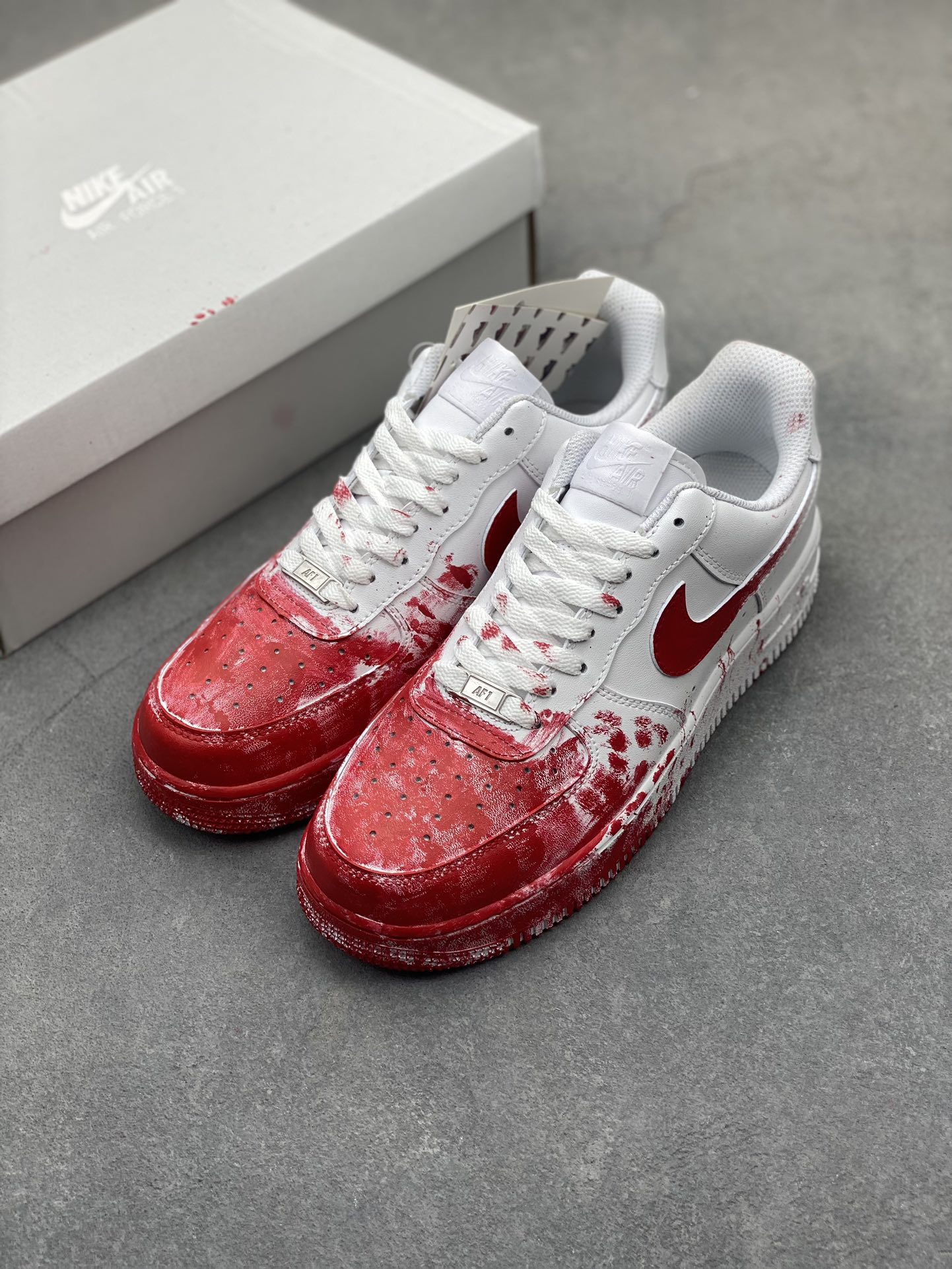 Nike Air Force 1 Low 07 White Red Custom Sneakers - Limited Edition 9 i1719262423 2518 0