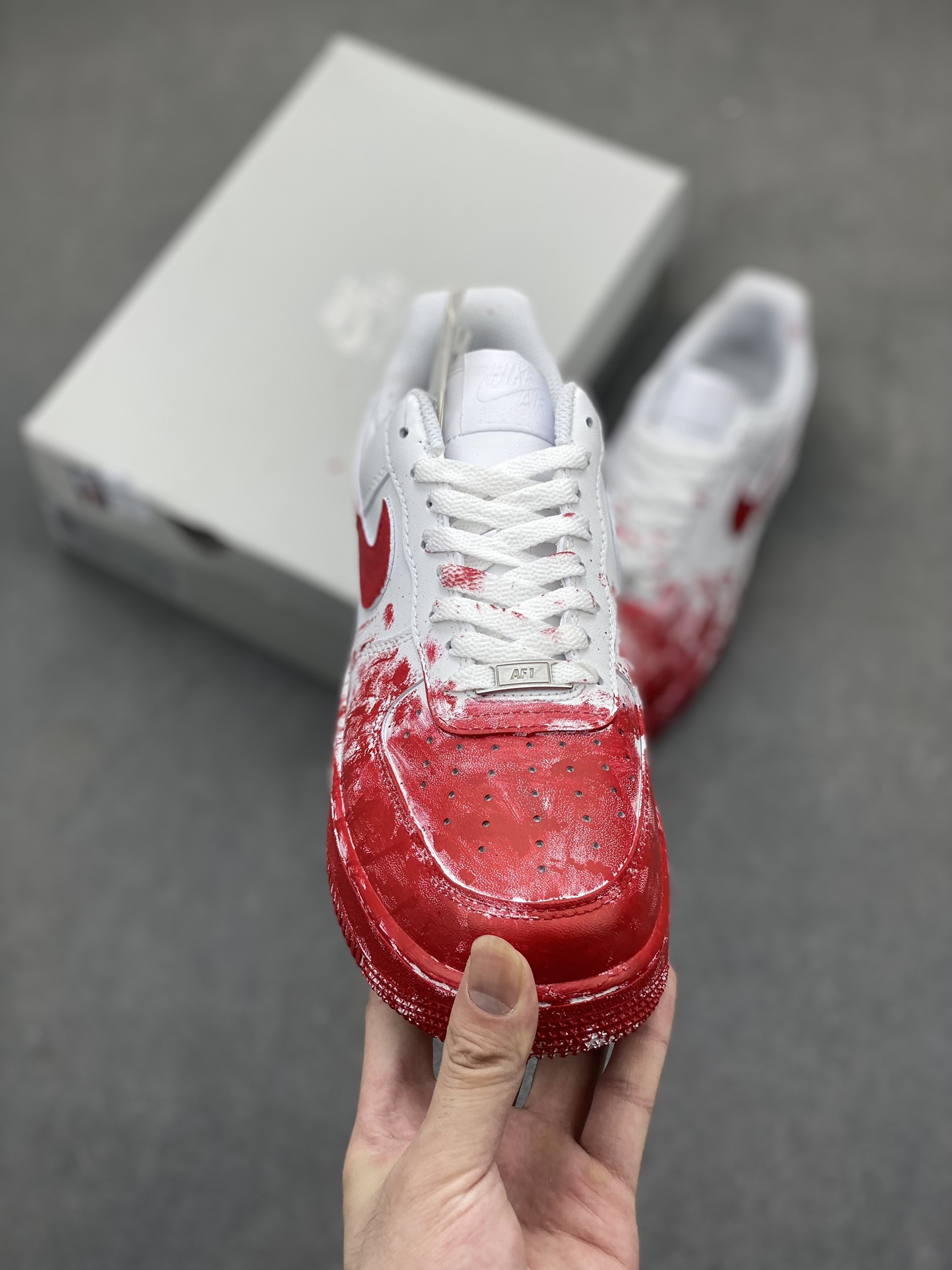 Nike Air Force 1 Low 07 White Red Custom Sneakers - Limited Edition 3 i1719262423 2676 5