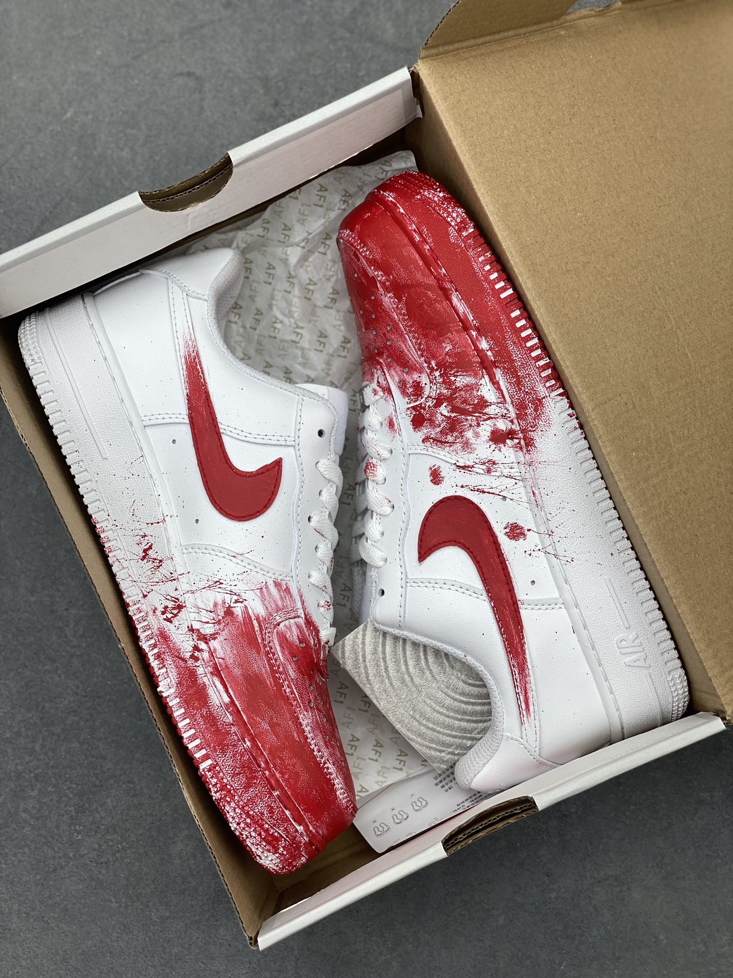 Nike Air Force 1 Low 07 White Red Custom Sneakers - Limited Edition 10 i1719262423 6894 3