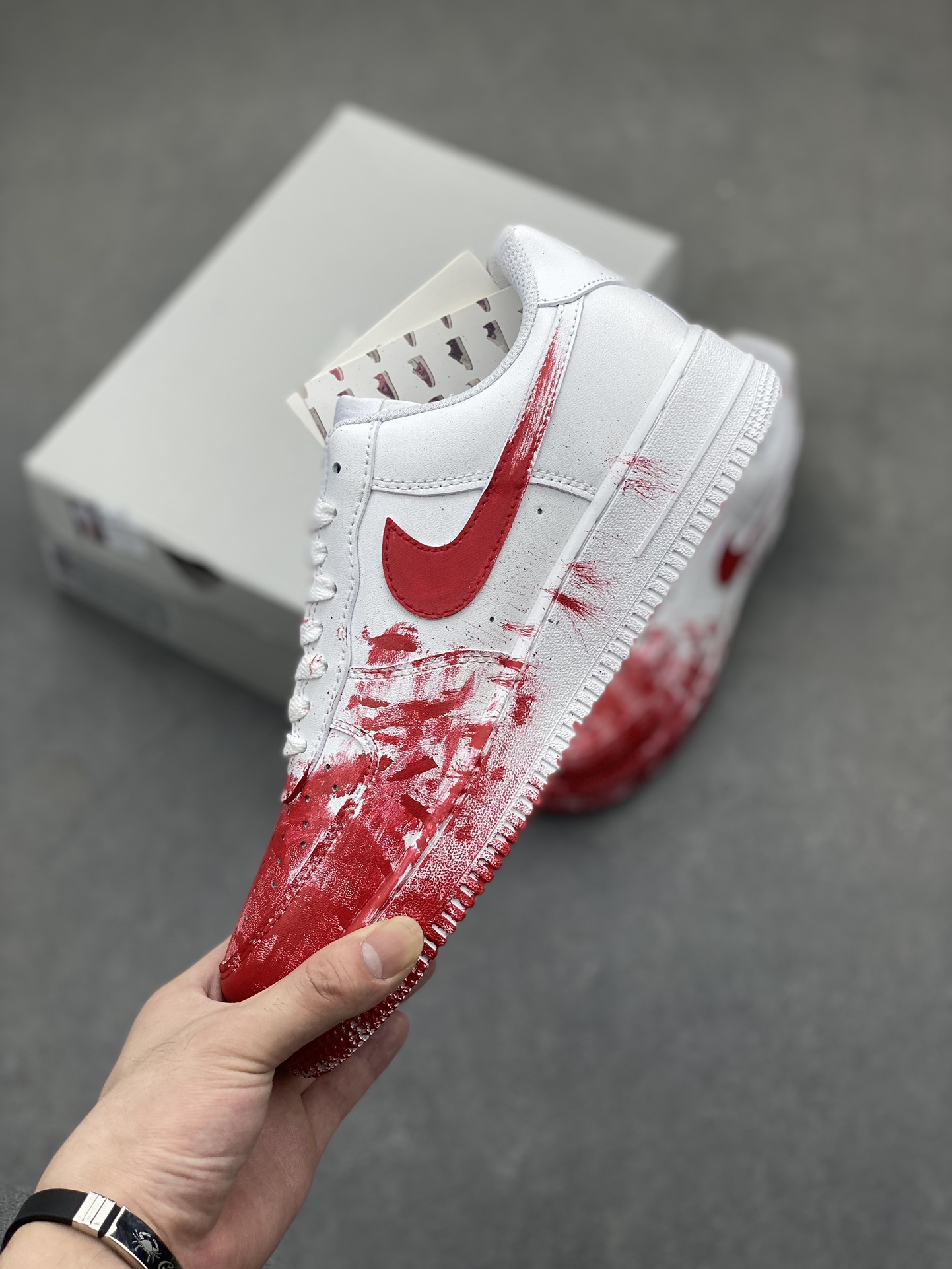 Nike Air Force 1 Low 07 White Red Custom Sneakers - Limited Edition 4 i1719262423 7516 7