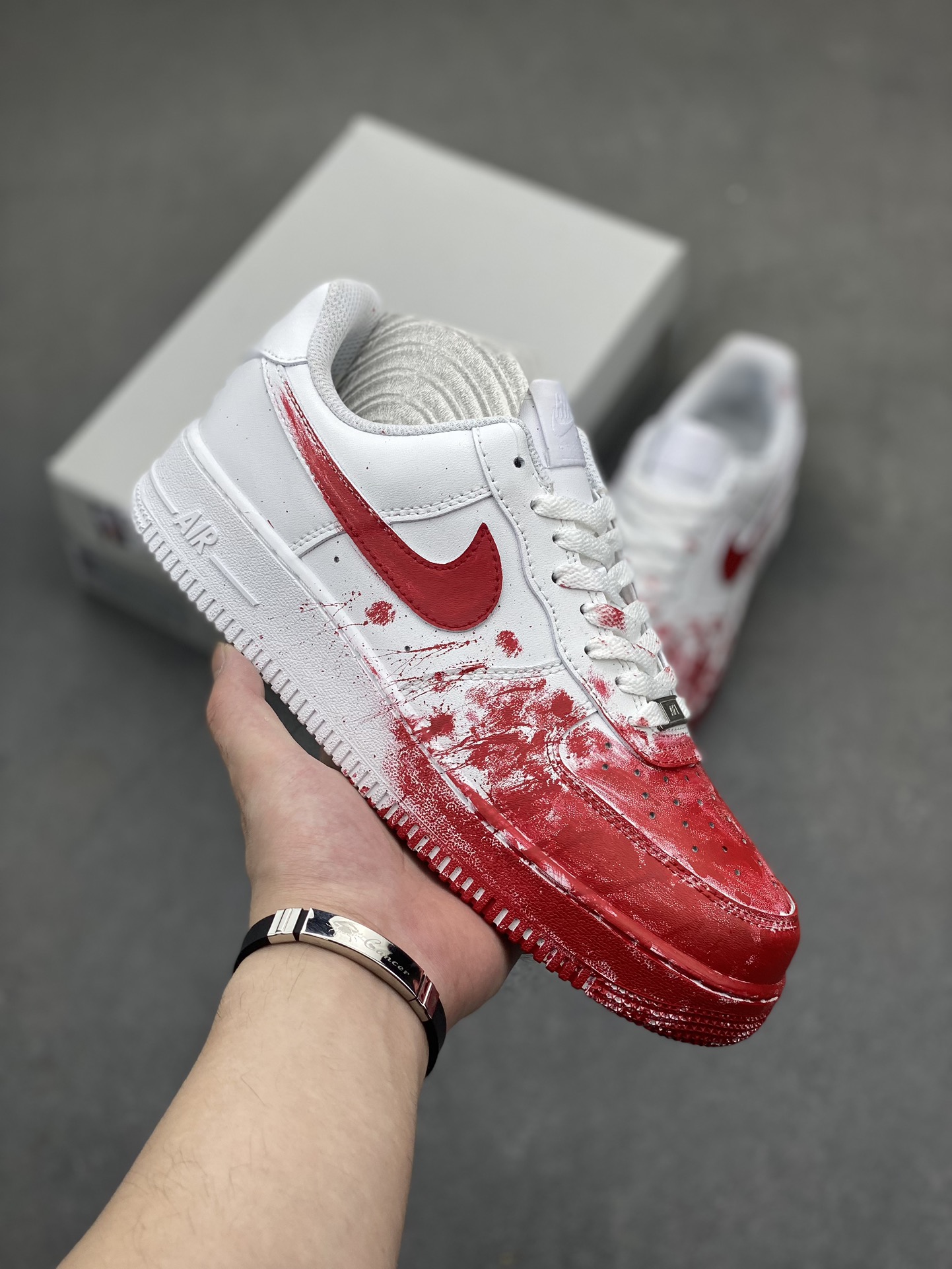 Nike Air Force 1 Low 07 White Red Custom Sneakers - Limited Edition 2 i1719262423 8245 2