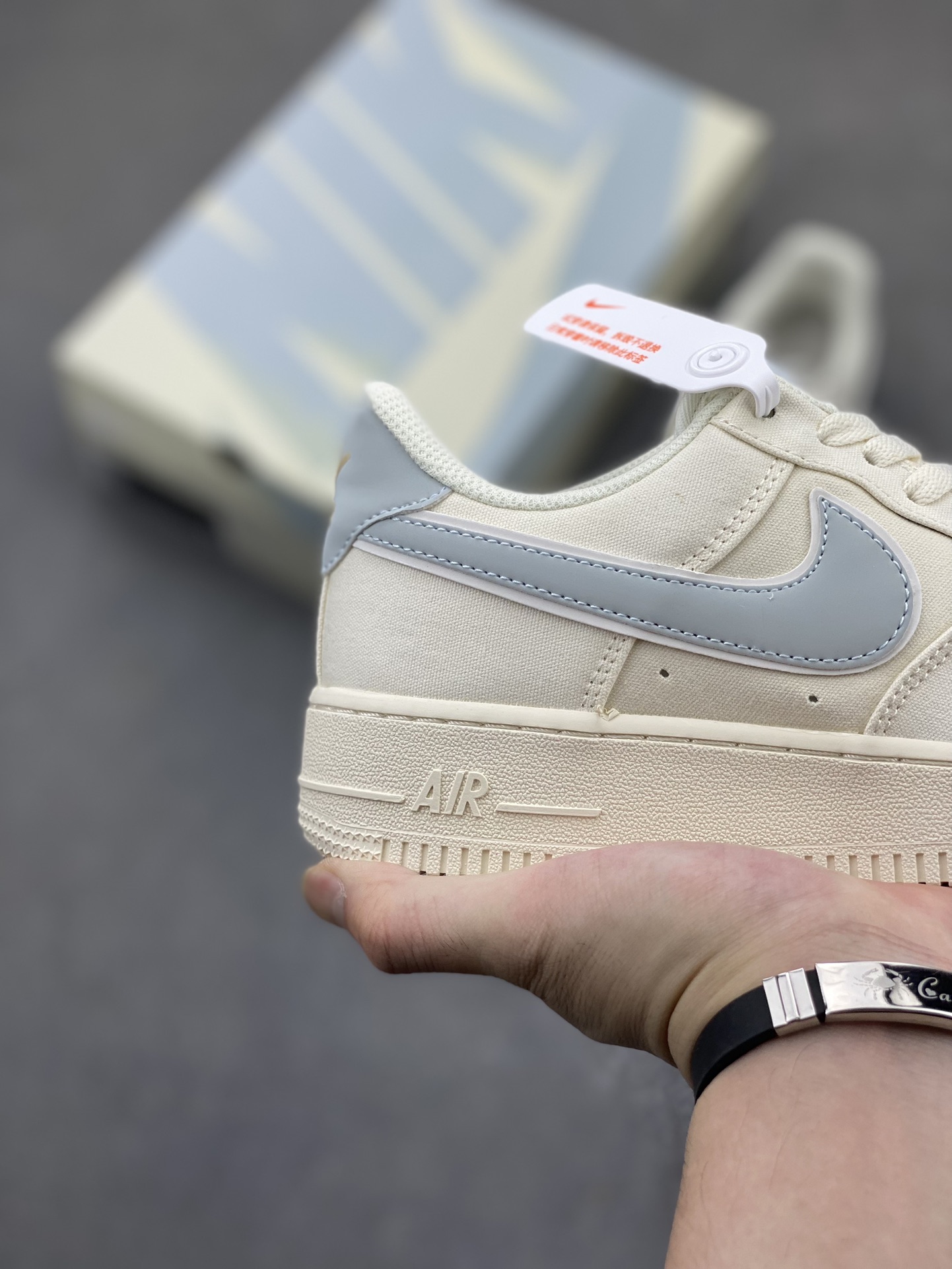 Nike Air Force 1 '07: Ice Blue Gold Accents, Low-Top Casual Sneakers 6 i1719351701 1152 8
