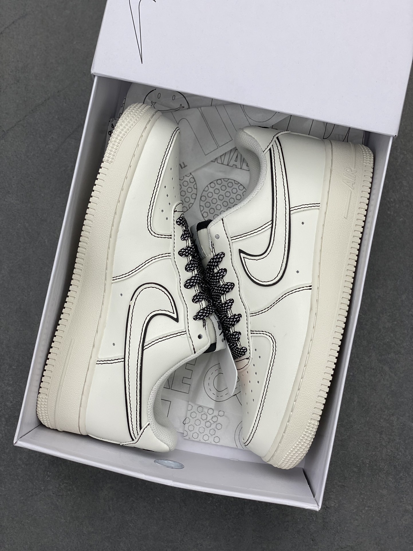 Nike Air Force 1 '07 Low White/Black Custom Sneakers - Premium Leather 10 i1719429178 1253 3