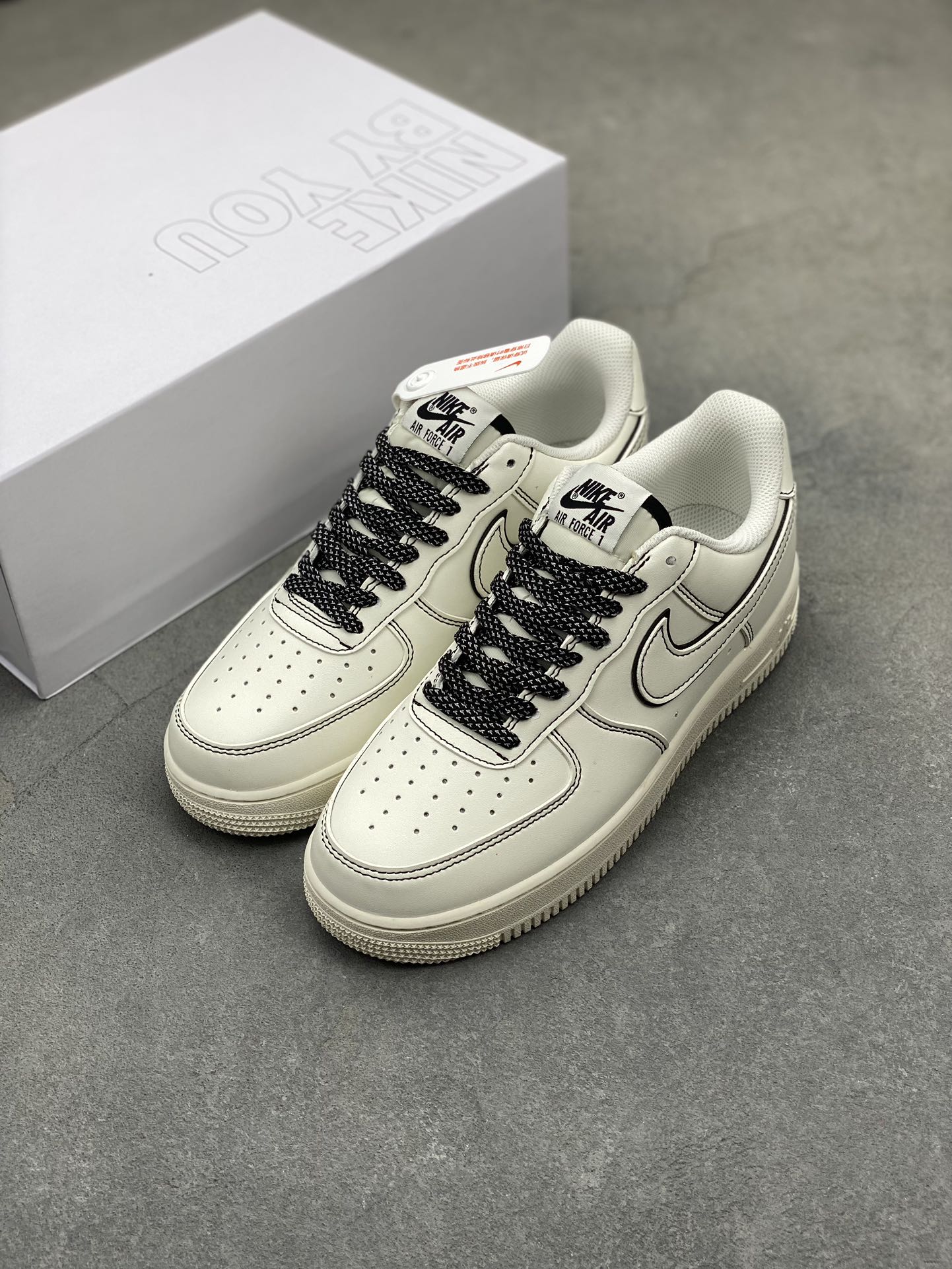 Nike Air Force 1 '07 Low White/Black Custom Sneakers - Premium Leather 9 i1719429178 5046 1
