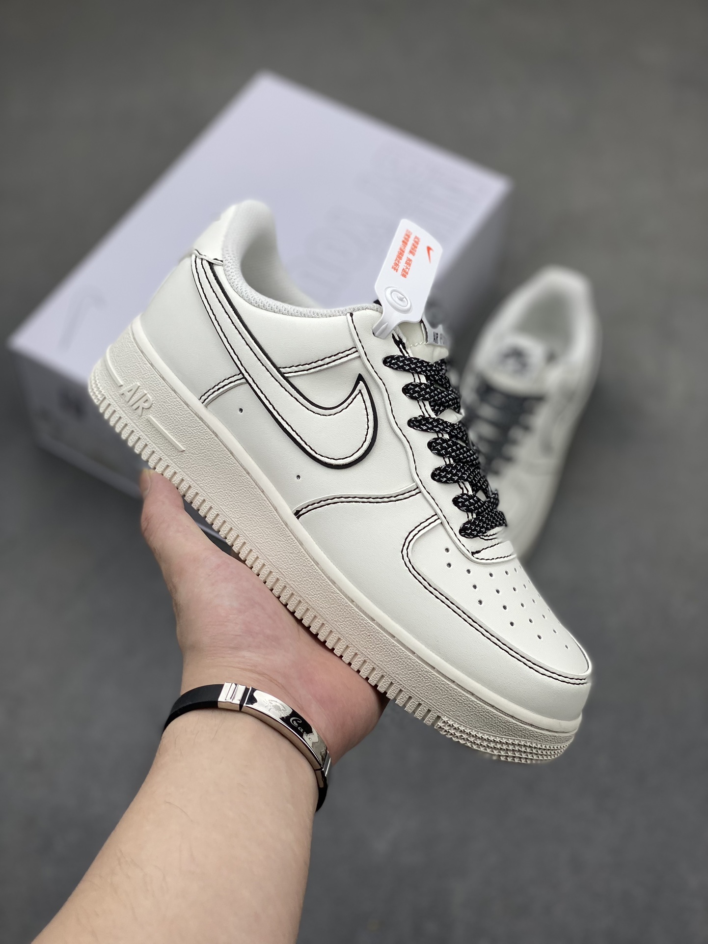 Nike Air Force 1 '07 Low White/Black Custom Sneakers - Premium Leather 2 i1719429178 8615 8