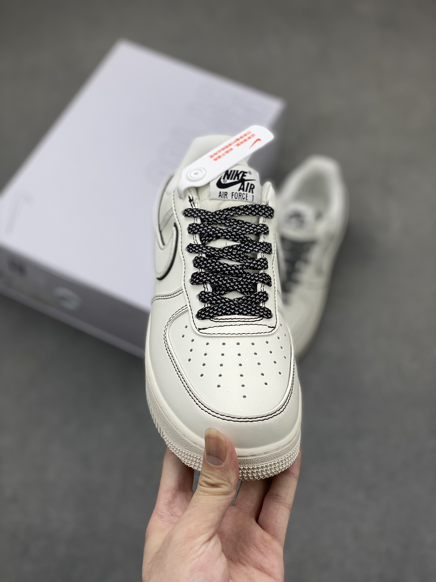 Nike Air Force 1 '07 Low White/Black Custom Sneakers - Premium Leather 3 i1719429178 9340 6