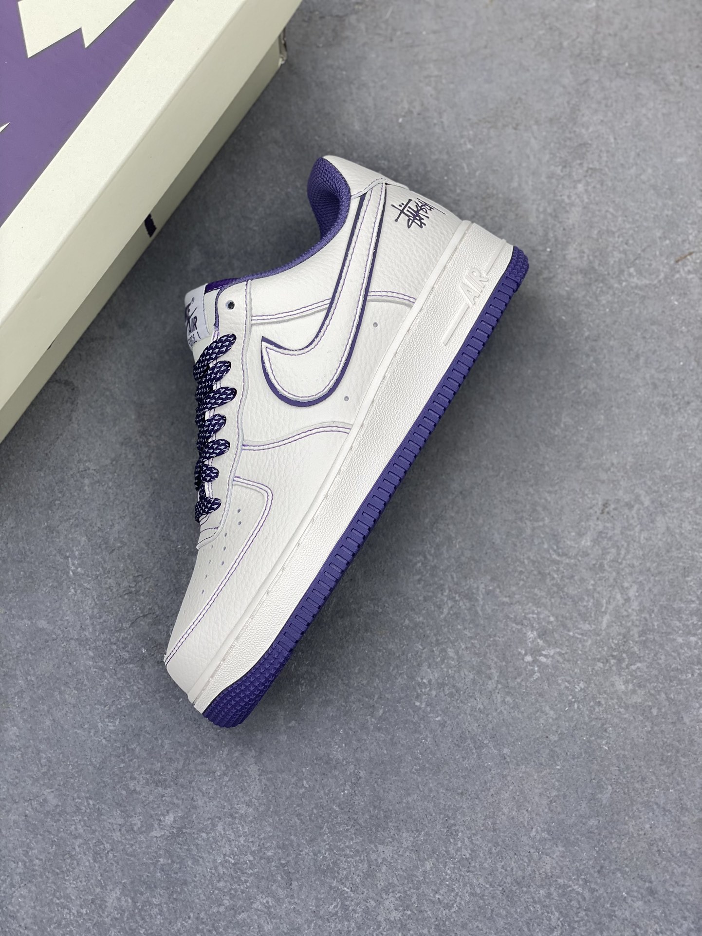 Stussy x Nike Air Force 1 Low 'Purple Reflective' Casual Sneakers 8 i1719429729 7077 2