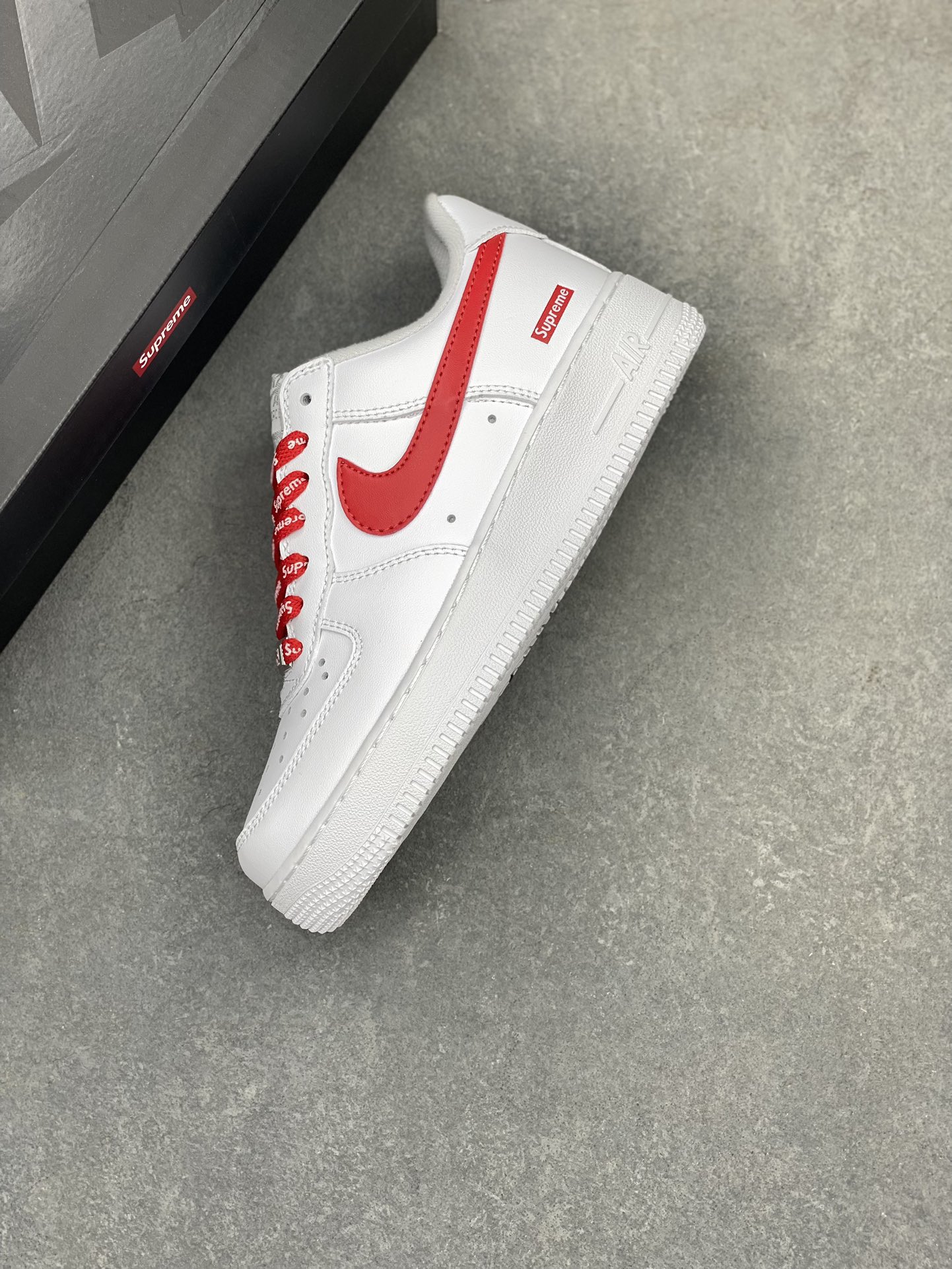 Nike Air Force 1 Low Supreme White Red CU9225-101, Premium Leather Sneakers 8 i1719512667 5738 0