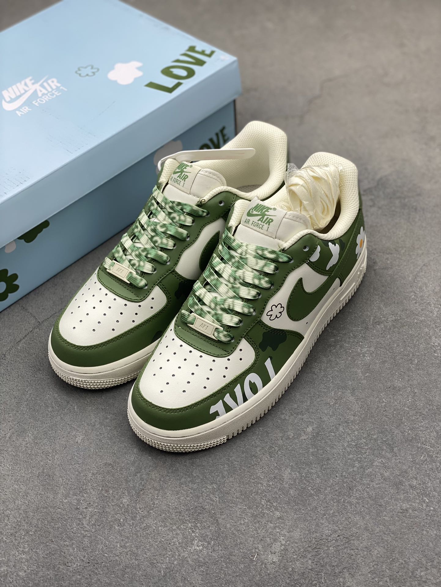 Nike Air Force 1 Low '07 Olive Green Custom Anime Casual Sneakers 9 i1719599130 299 3