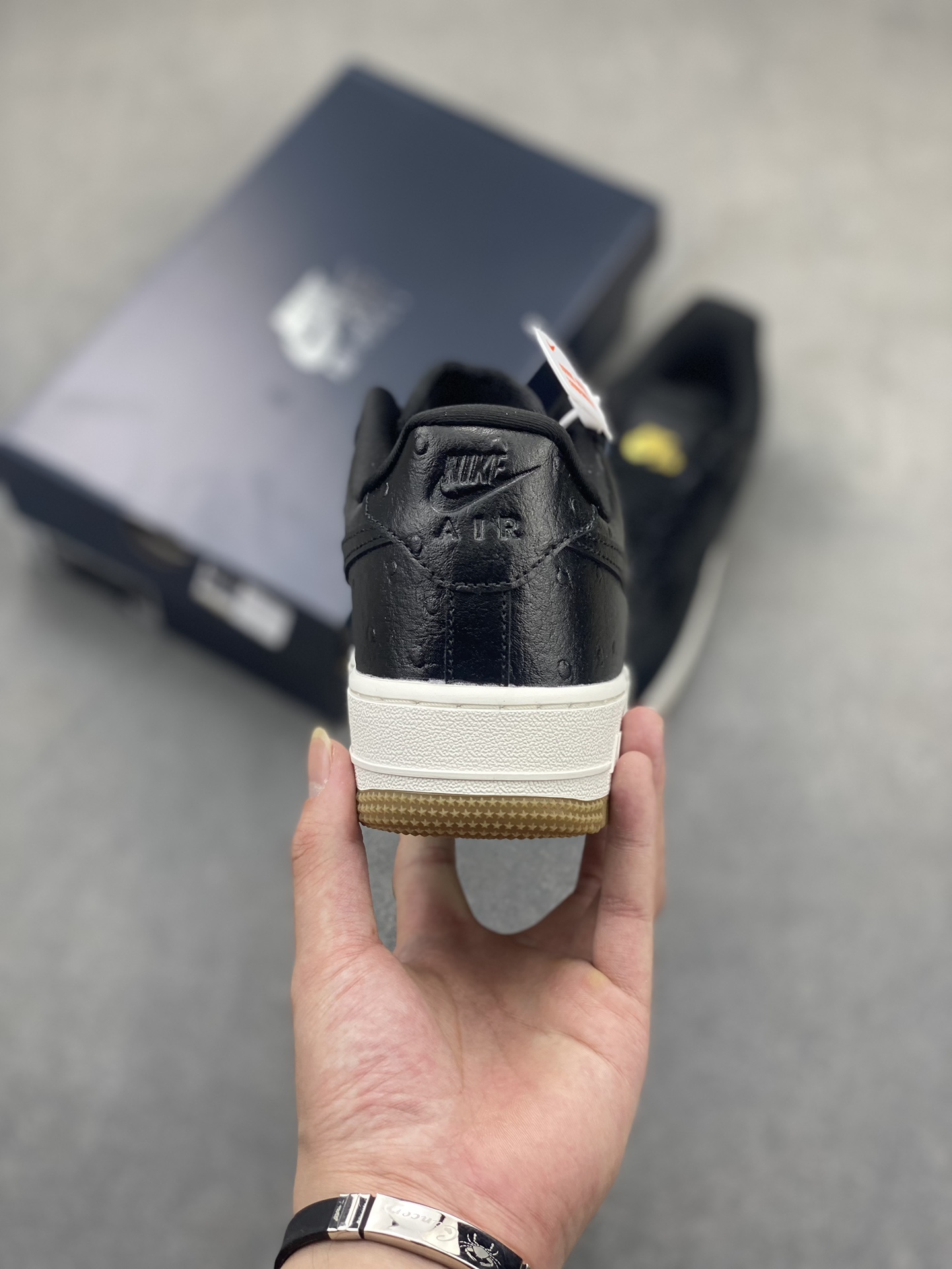 Nike Air Force 1 Low Black Ostrich Skin Leather Sneakers DZ2708-002 5 i1719774474 8726 2