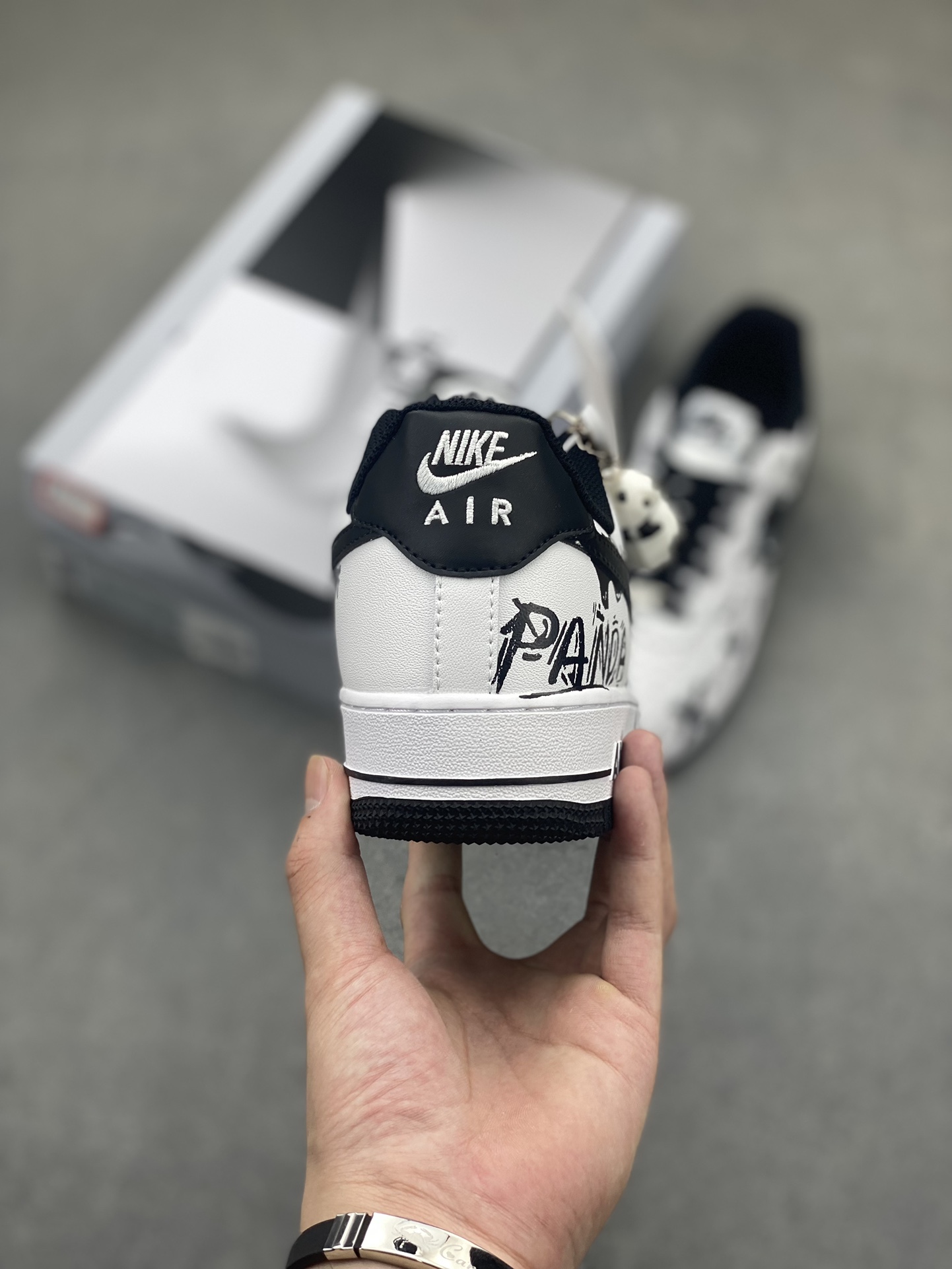 Nike Air Force 1 '07 Custom Panda Graffiti Sneakers - Black & White 5 i1720644843 8320 6